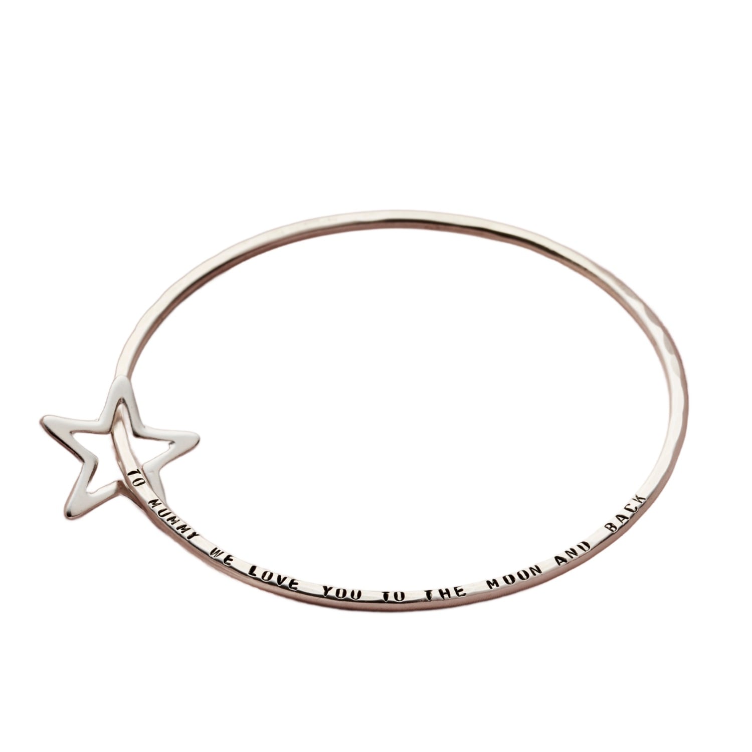 Posh Totty Designs Women's To Mummy Sterling Silver Star Bangle In Silver