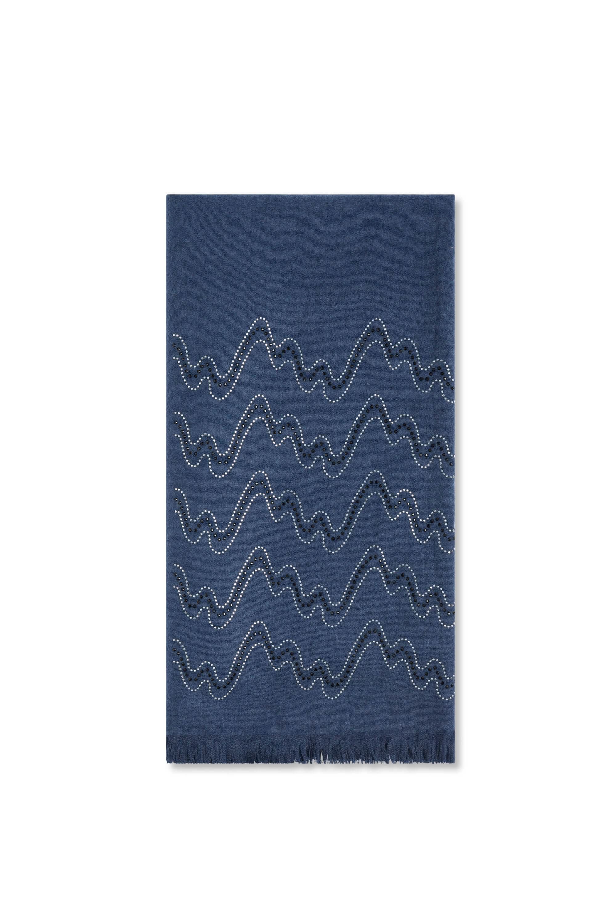 James Lakeland Women's Blue Crystal Wave Navy Scarf In Blue