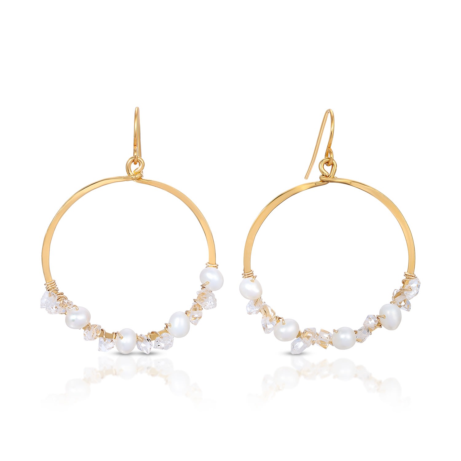 Women’s White Fairydust Hoop Earrings Native Gem