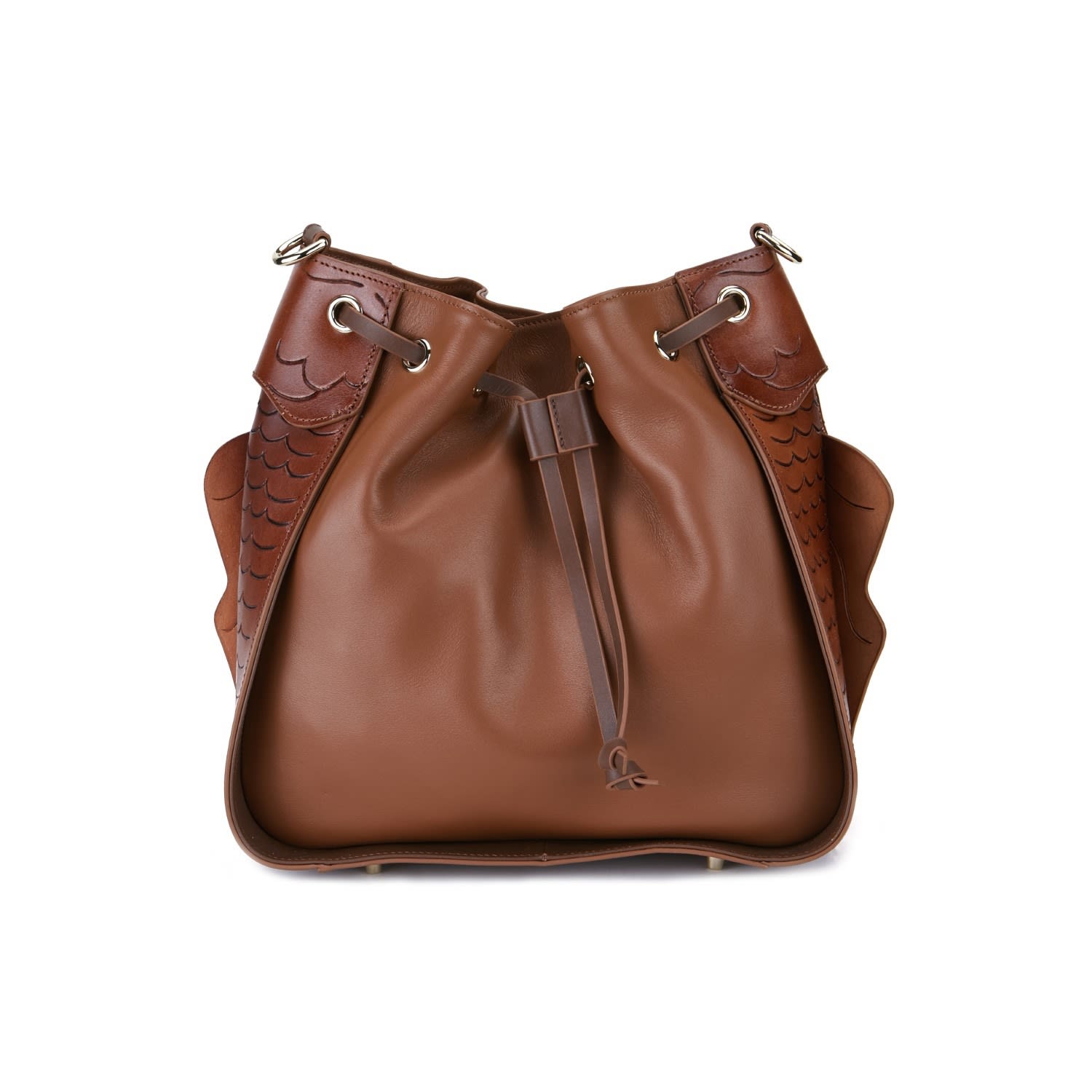 Women’s Carp Bucket Leather Bag Brown Bellorita