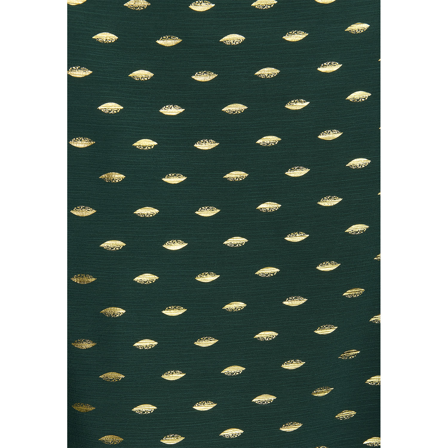 Gold Foil Print Mini Wrap Dress With Slit In Dark Green & Gold | PAISIE |  Wolf & Badger