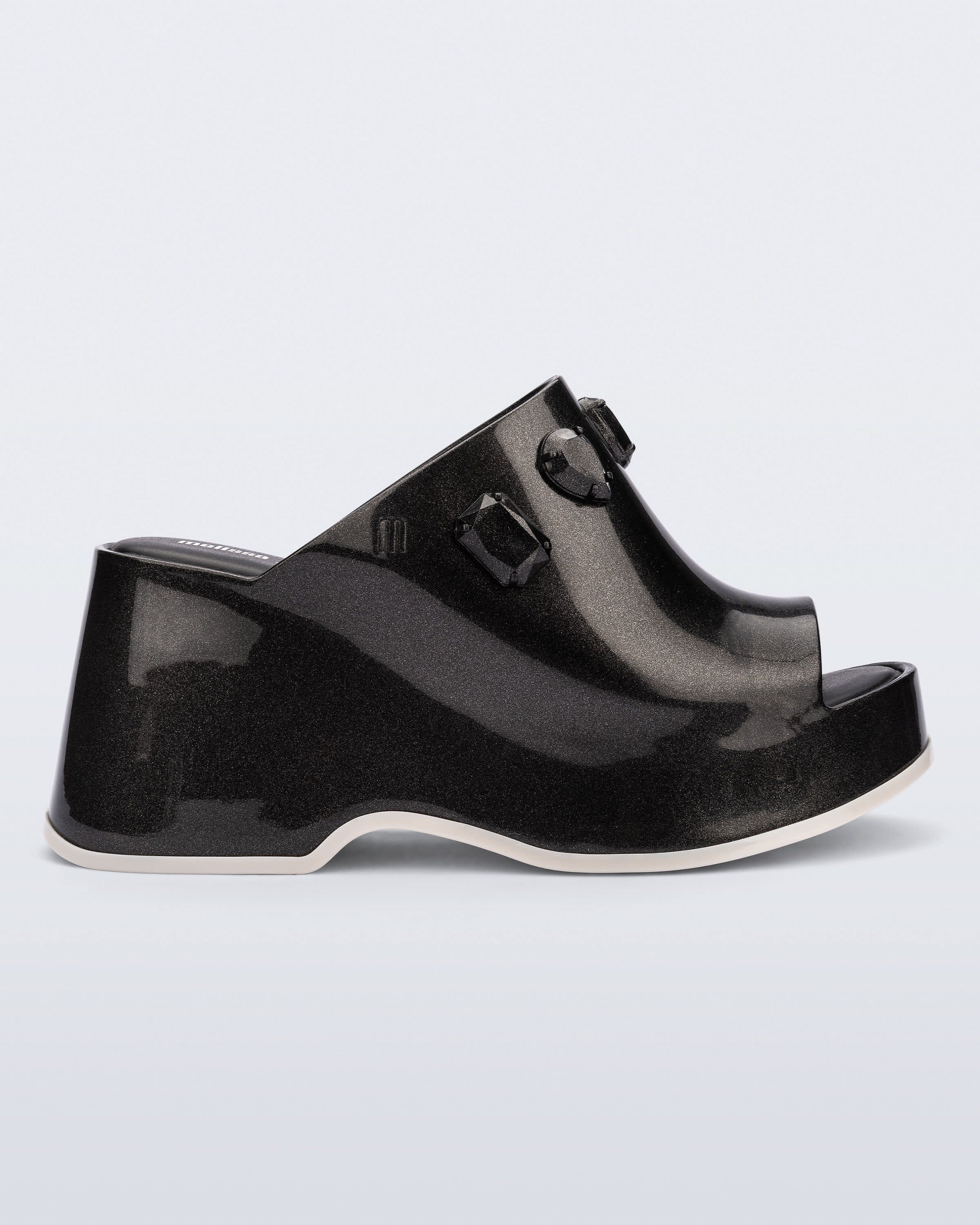 【Melissa】Melissa Patty Stones + Undercover ミュール Patty Stones x Undercover Metallic Black Platform