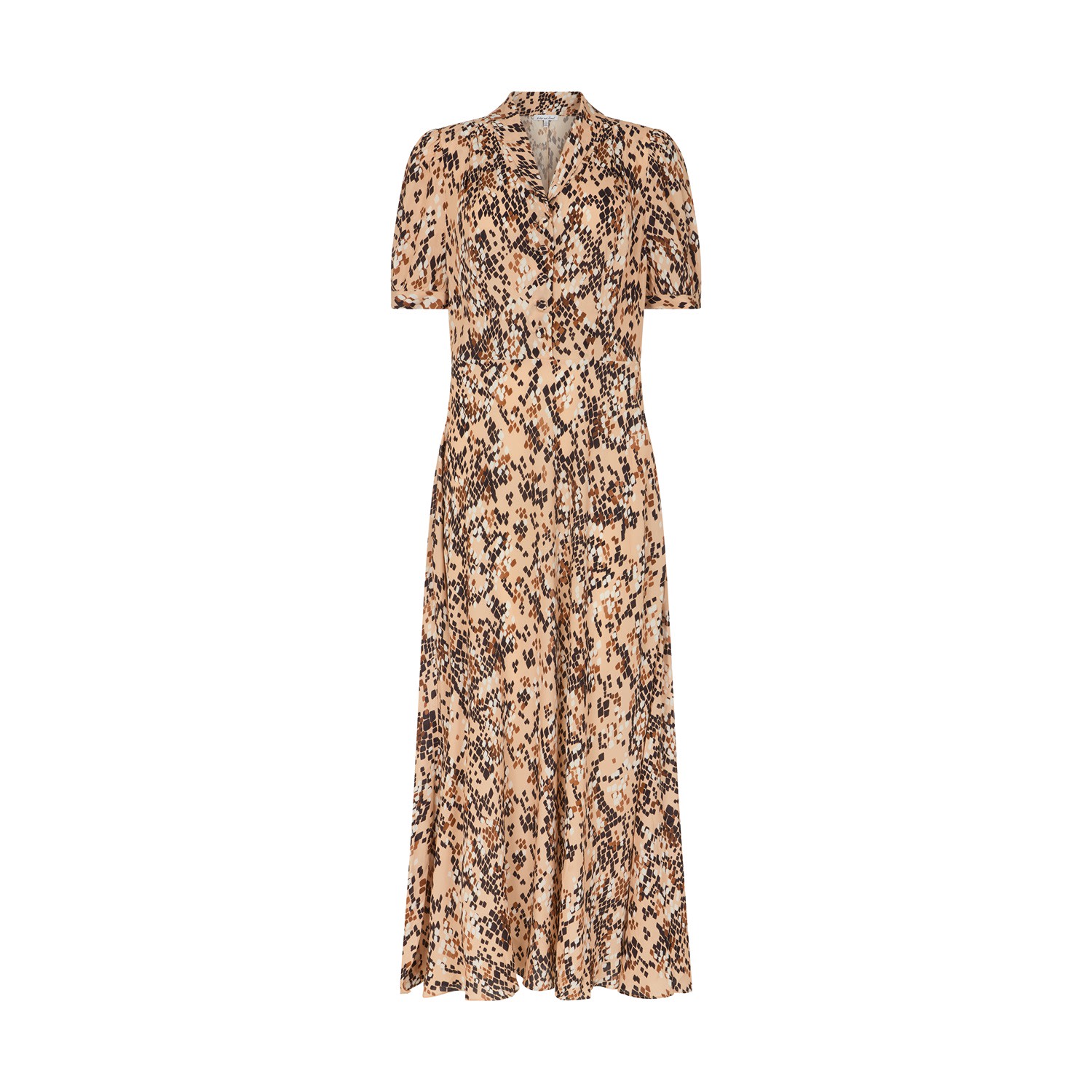 Lily And Lionel Women's Neutrals Julia Button Down Snakeskin Print Maxi Dress In Brown