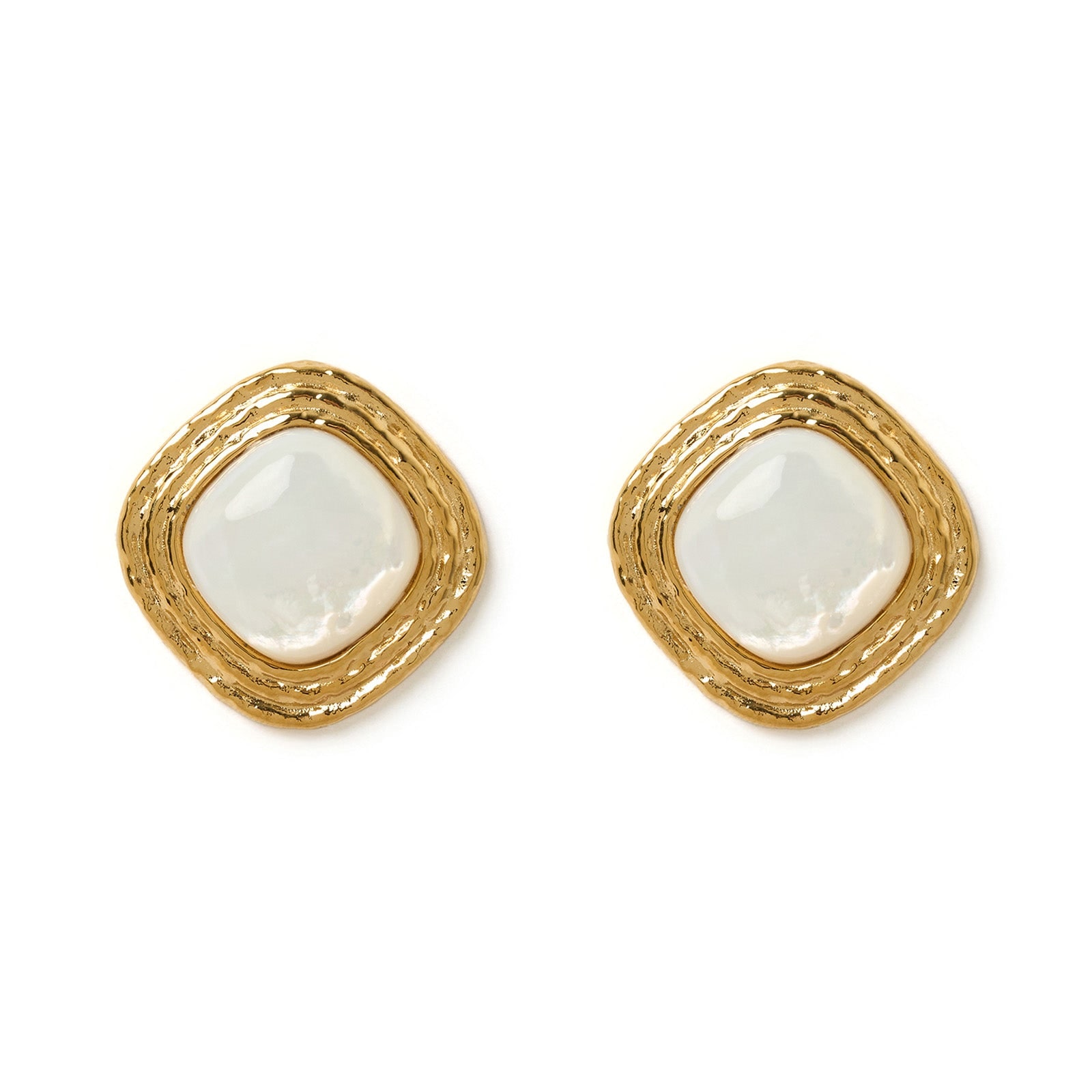 Arms Of Eve Women's Gold / White Ophelia Mother Of Pearl Earrings