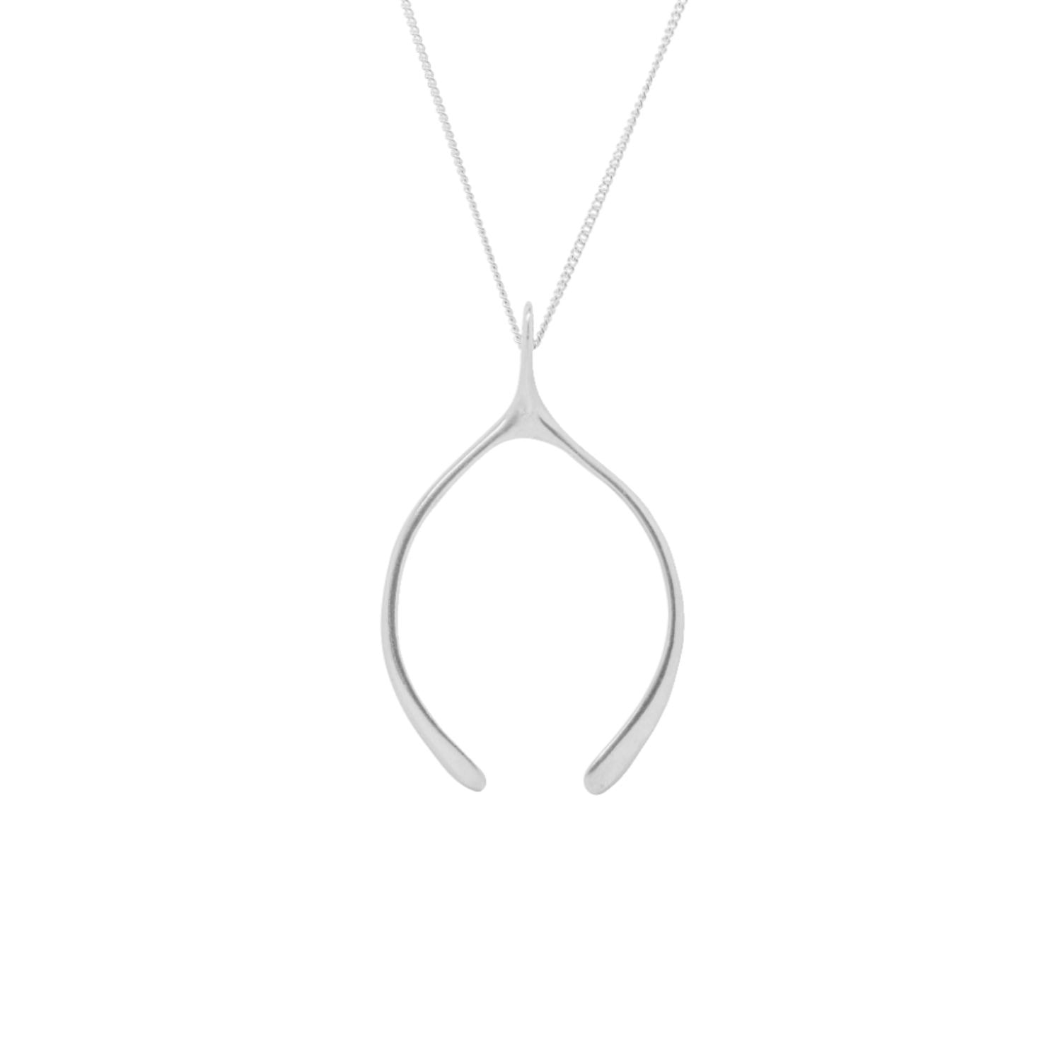 Katie Mullally Limited Women's Large Sterling Silver Wishbone Necklace