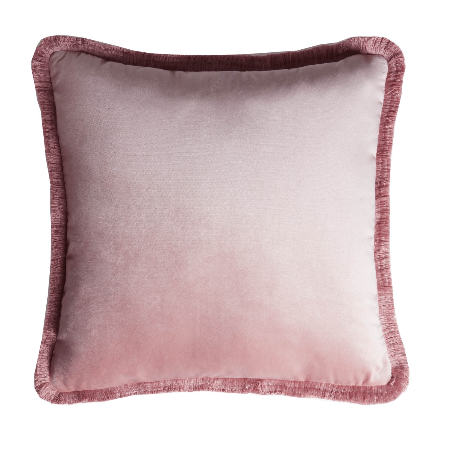 Pink / Purple Velvet Sixty Cushion With Fringes Pink Lo Decor