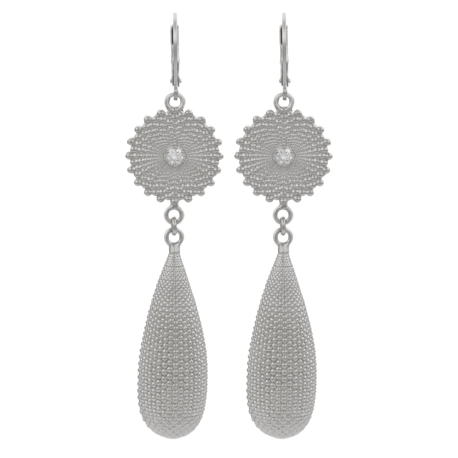 Zoe And Morgan Women's Sunshine Earrings Silver White Zircon In Silver