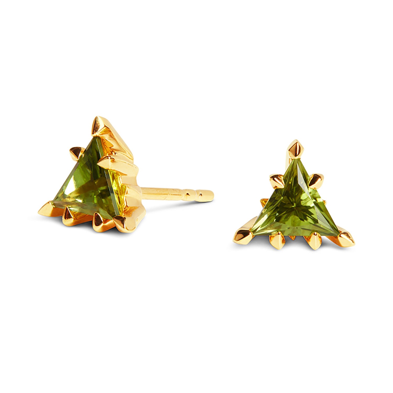 Kasun Women's Trillion Earrings - Gold And Peridot In Gold