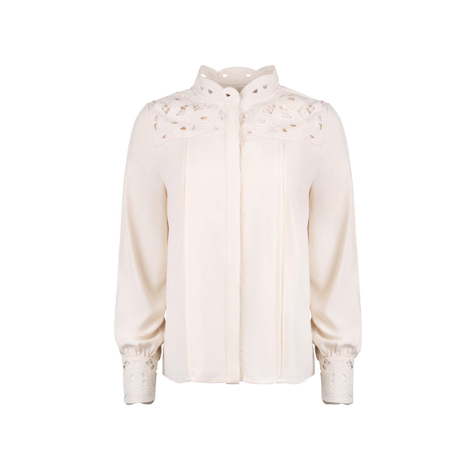 Ellie Makir Women's Neutrals Guipure Blouse