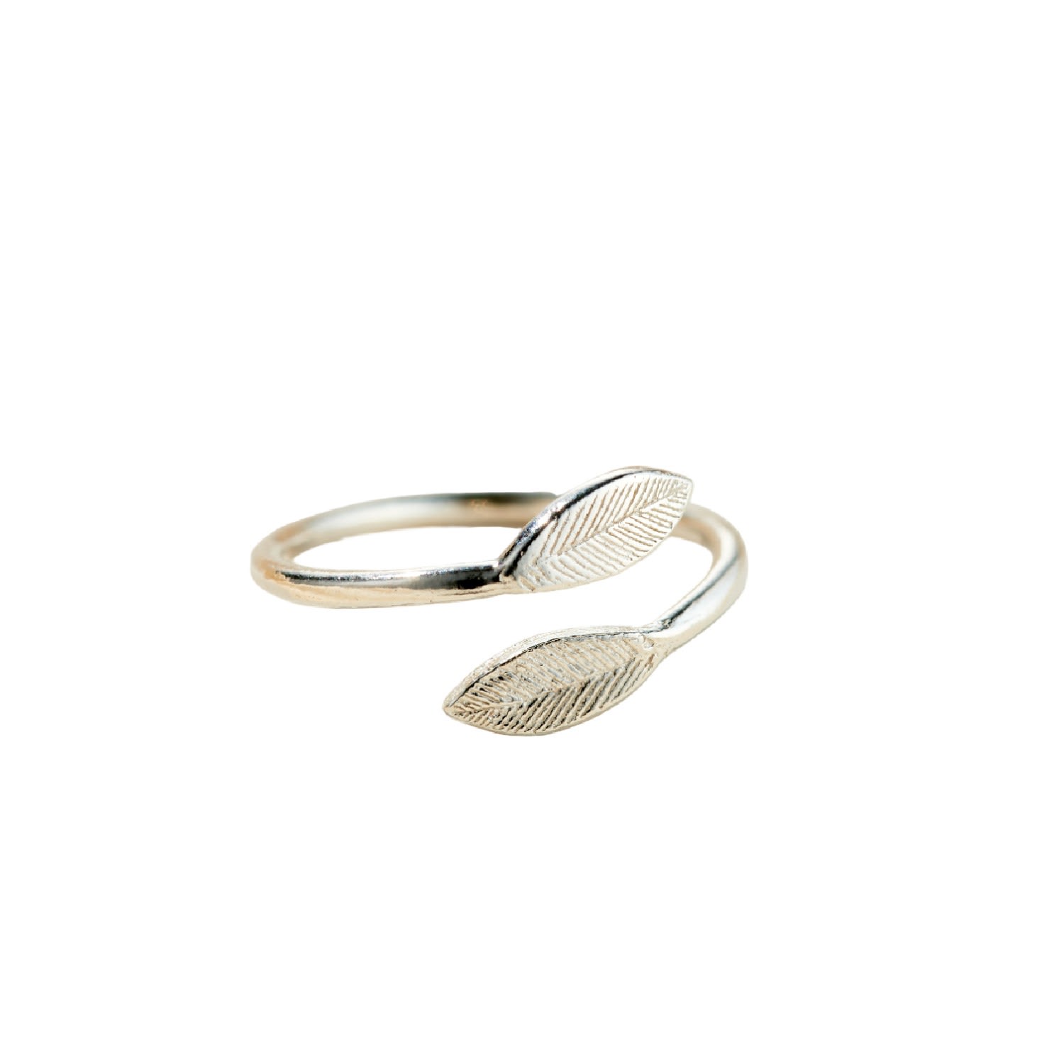 Posh Totty Designs Women's Sterling Silver Leaf Open Ring In Gray