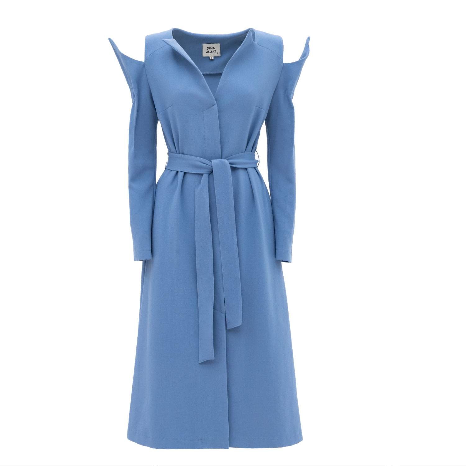 Julia Allert Women's Fashion Long Button-up Dress With Belt Light Blue In Blue