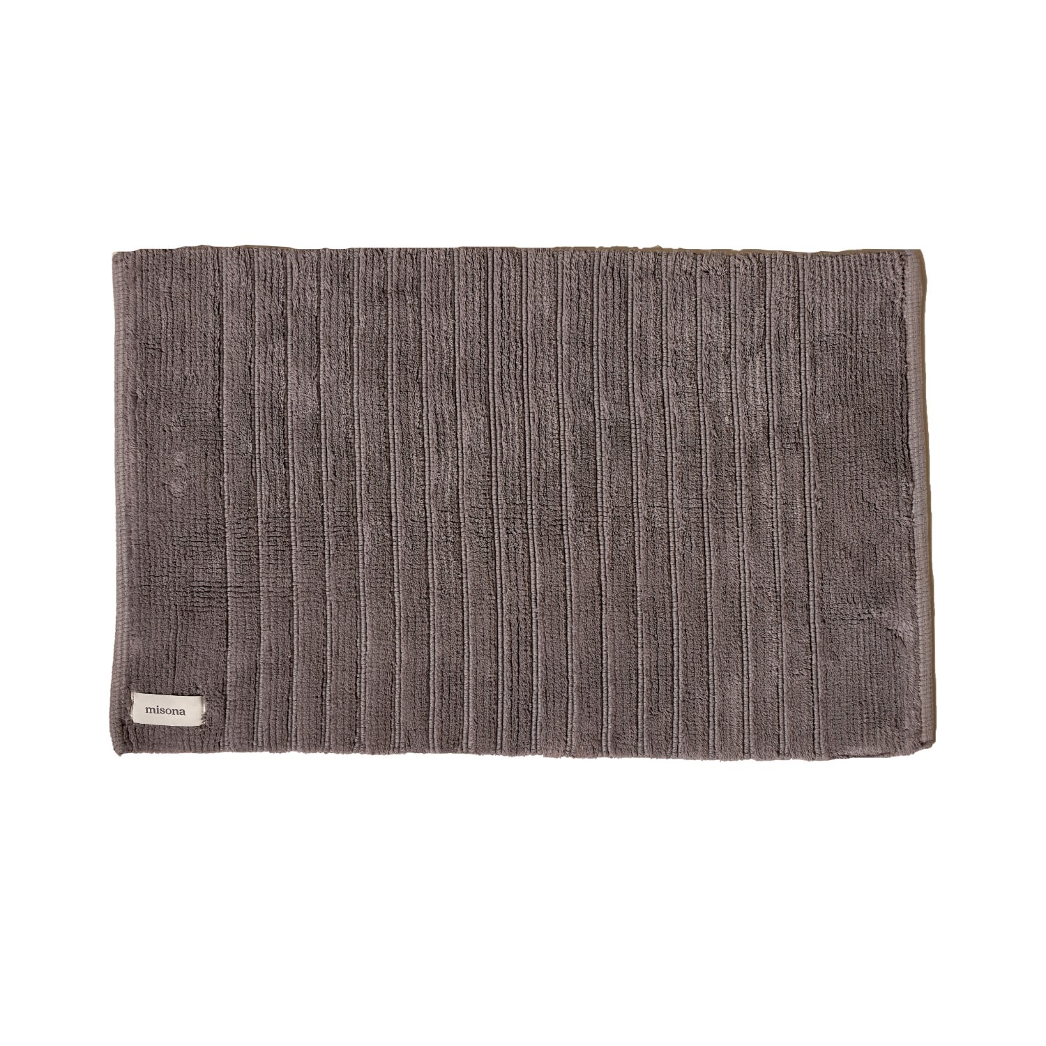 Misona Organic Cotton Bath Mat - Dark Grey In Grey