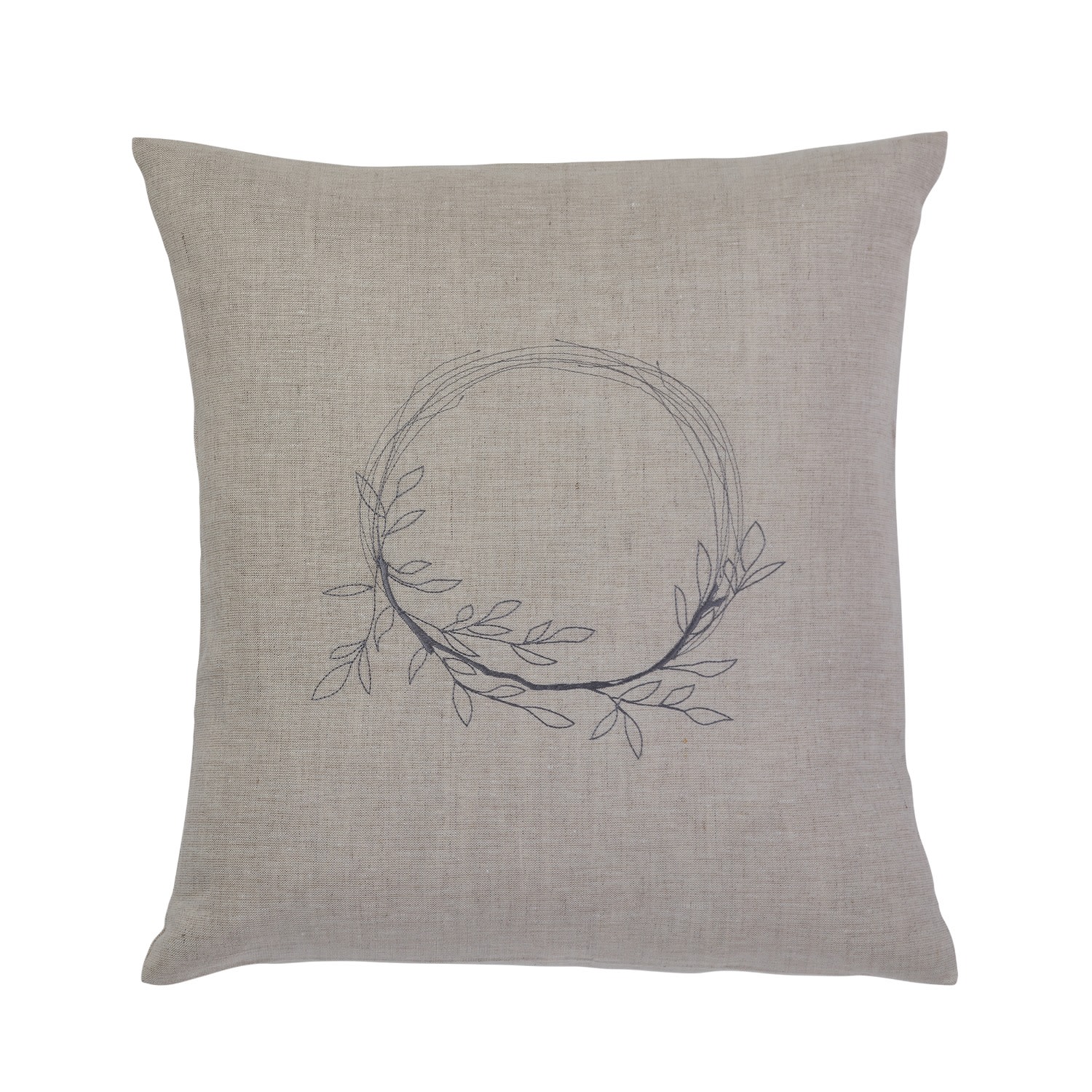 Neutrals Wild Wreath Natural Cushion Irish Linen House