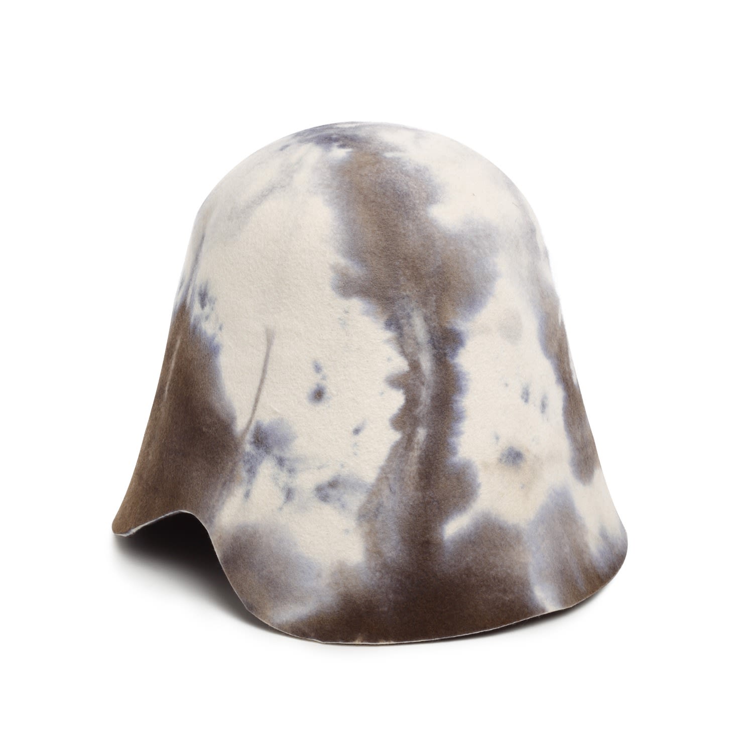 Women’s White Tie-Dye Adjustable Felt Cloche Hat 53Cm Justine Hats