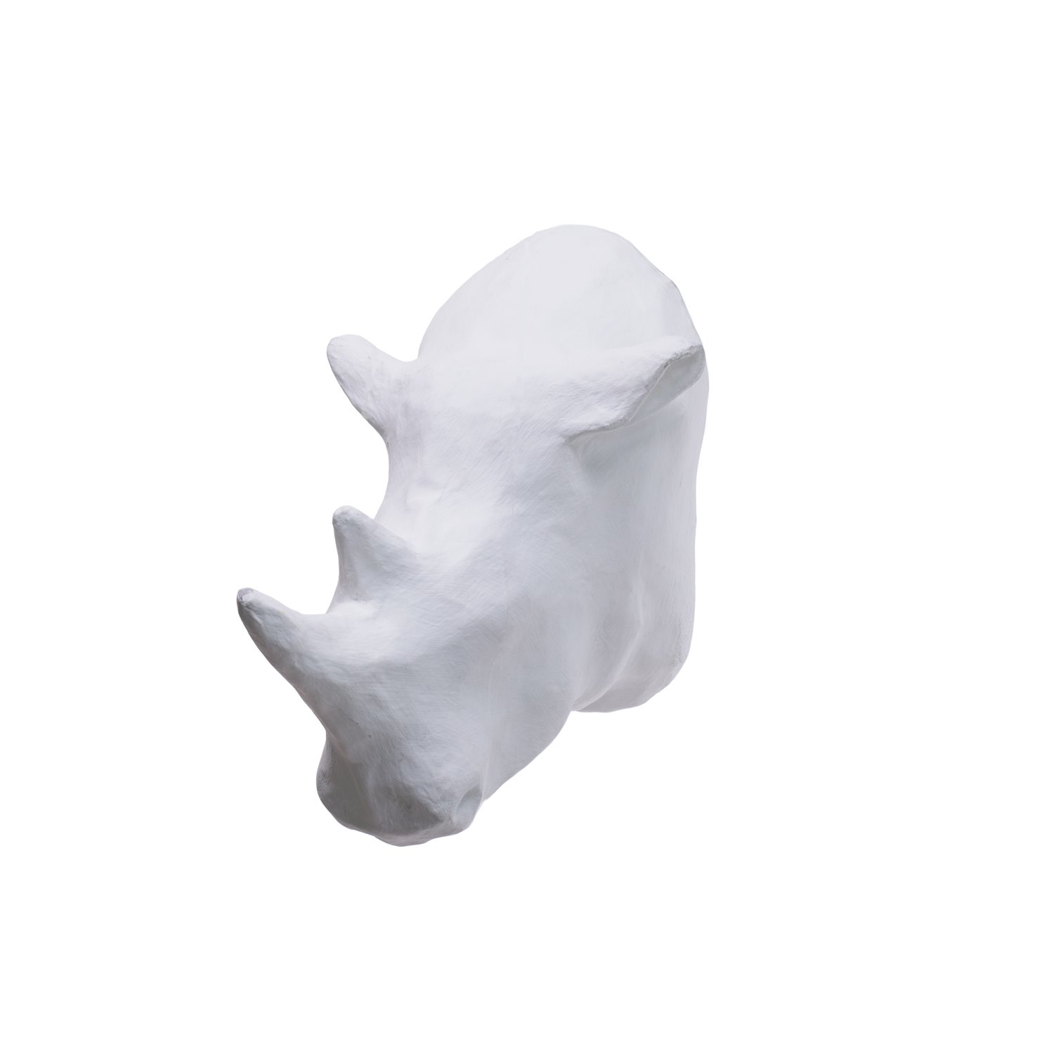 Papier Mache White Rhino Head Caribbean Craft