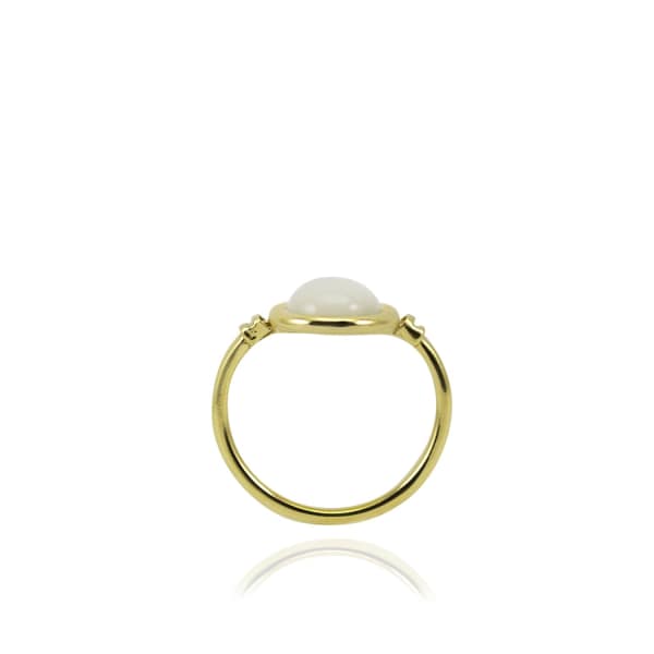 Vintouch Italy Satellite Gold Vermeil Moonstone Ring In Moonstone