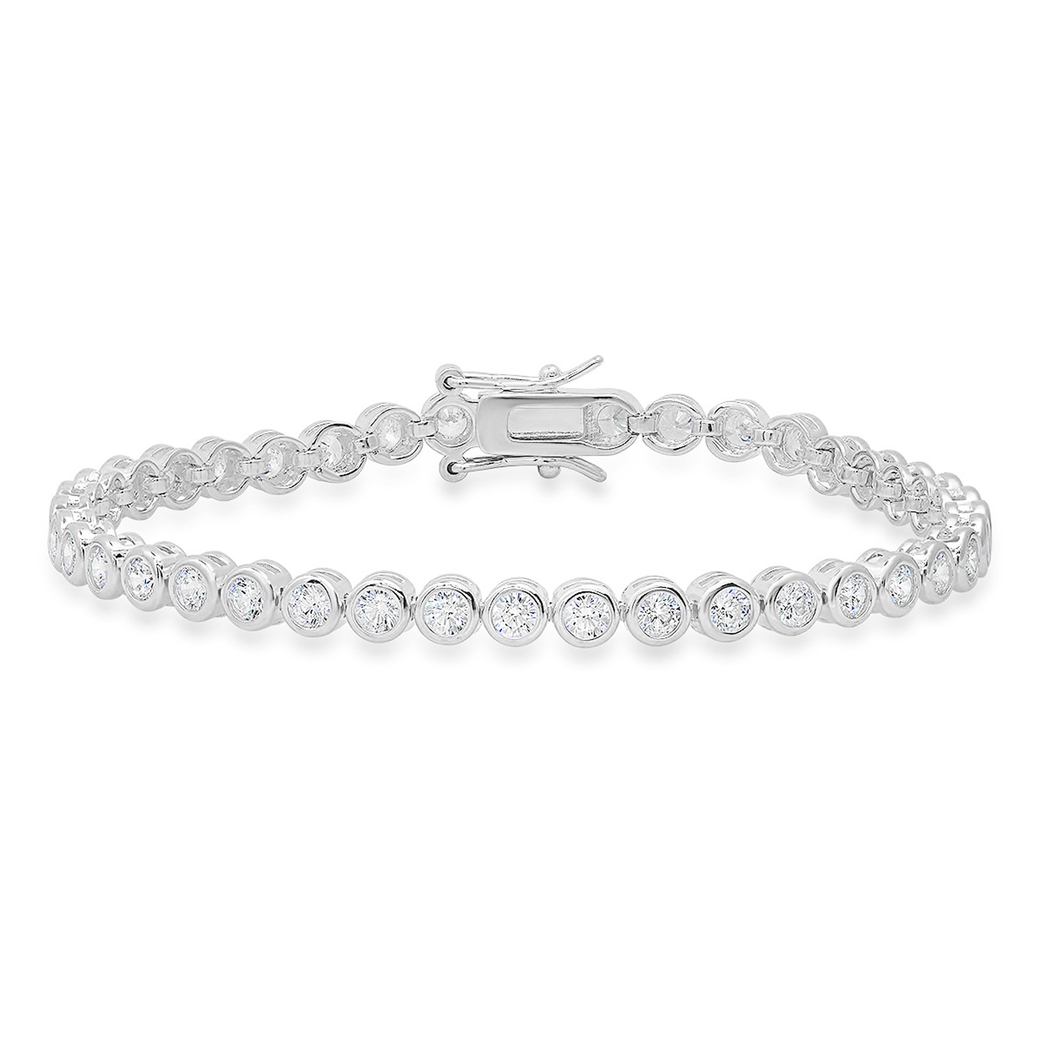 Kylie Harper Women's Bezel Set Diamond Cz Tennis Bracelet In Sterling Silver In Metallic