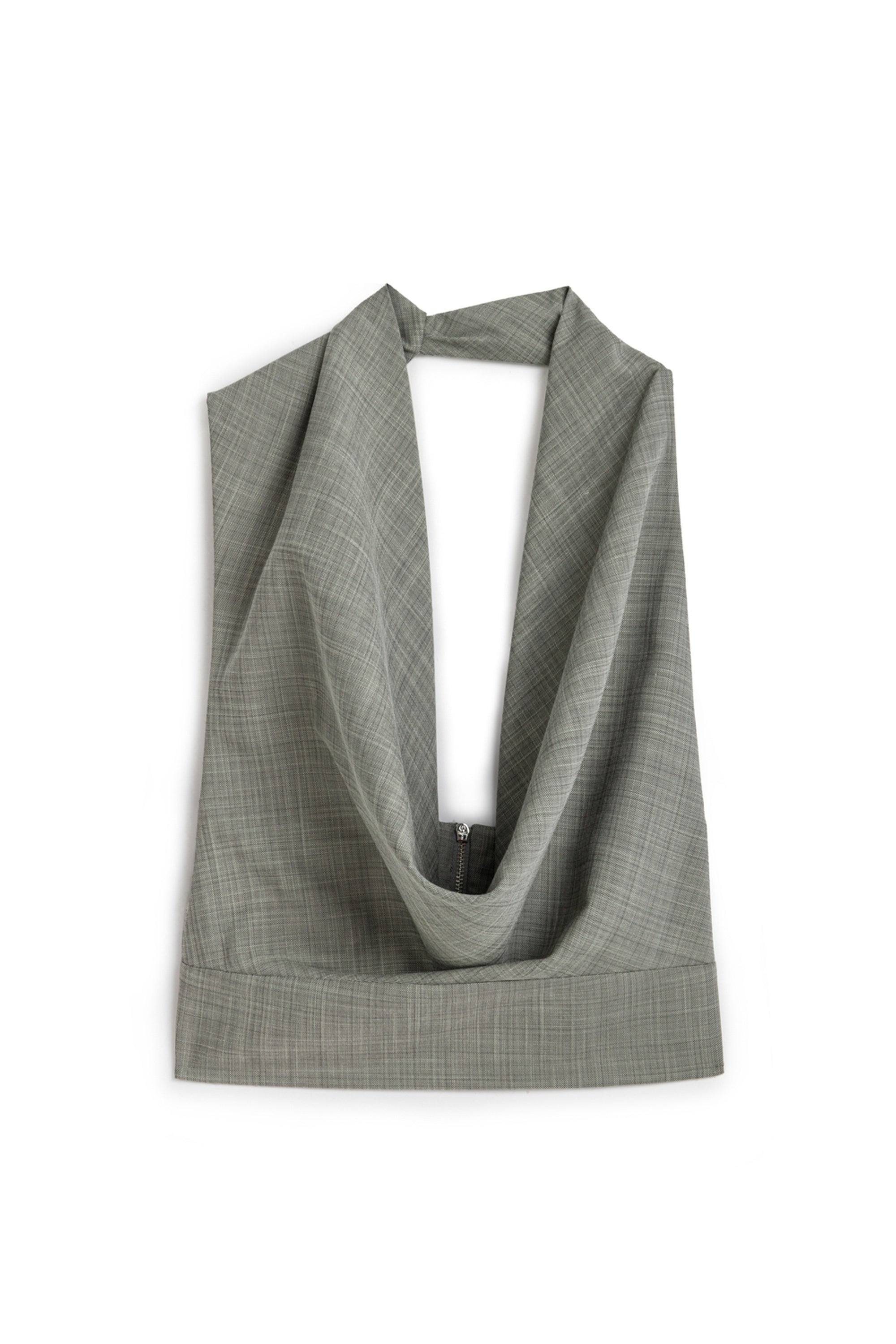Nocturne Women's Grey Draped Neckline Blouse In Grey