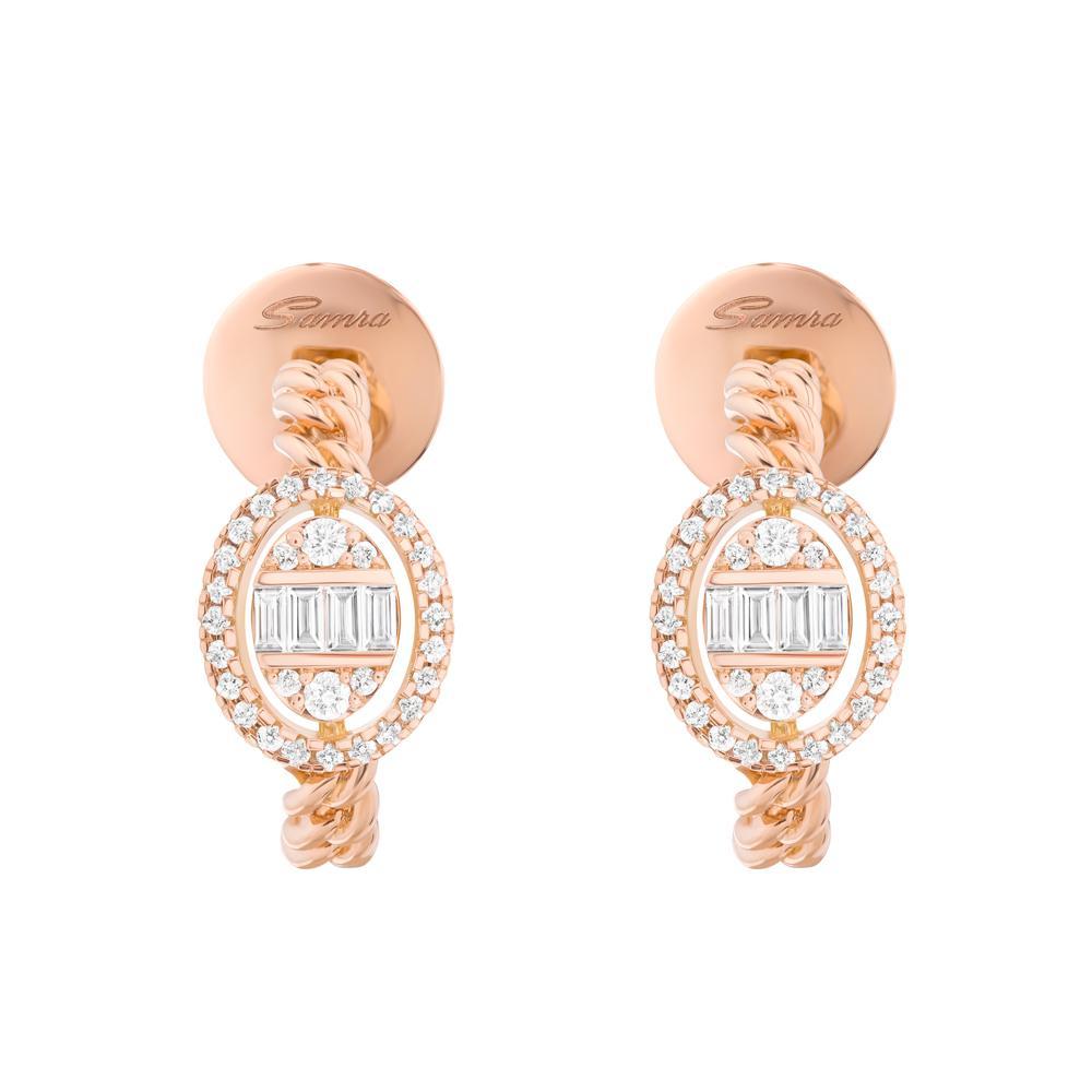 Women’s Rose Gold Quwa Oval Earrings Samra Jewellery