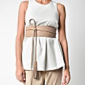 PLIK WOMEN'S LEATHER TASSEL WAIST BELT- NUDE