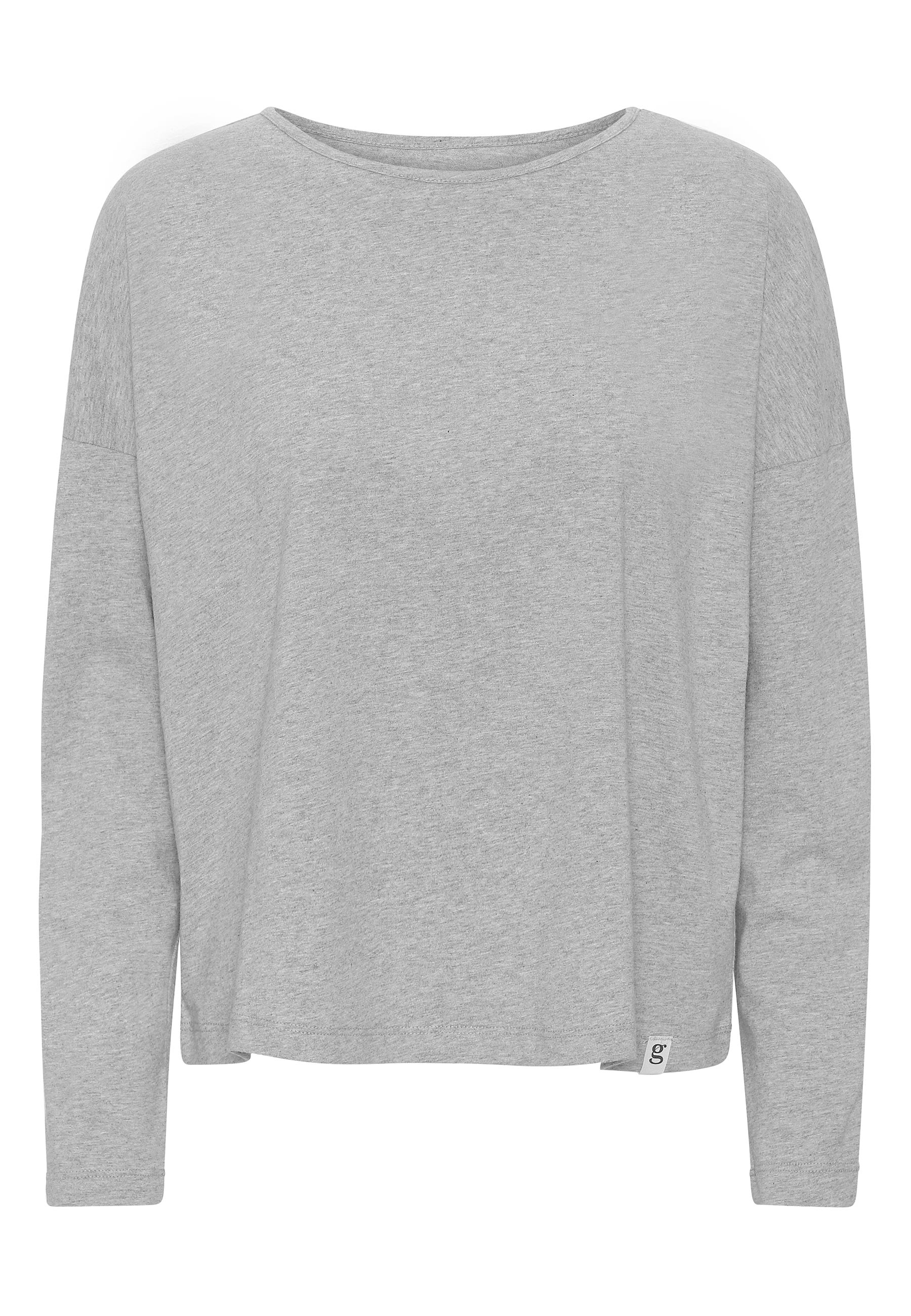 Grobund Women's  Nete Blouse - The One With Long Sleeves In Grey Melange In Grey
