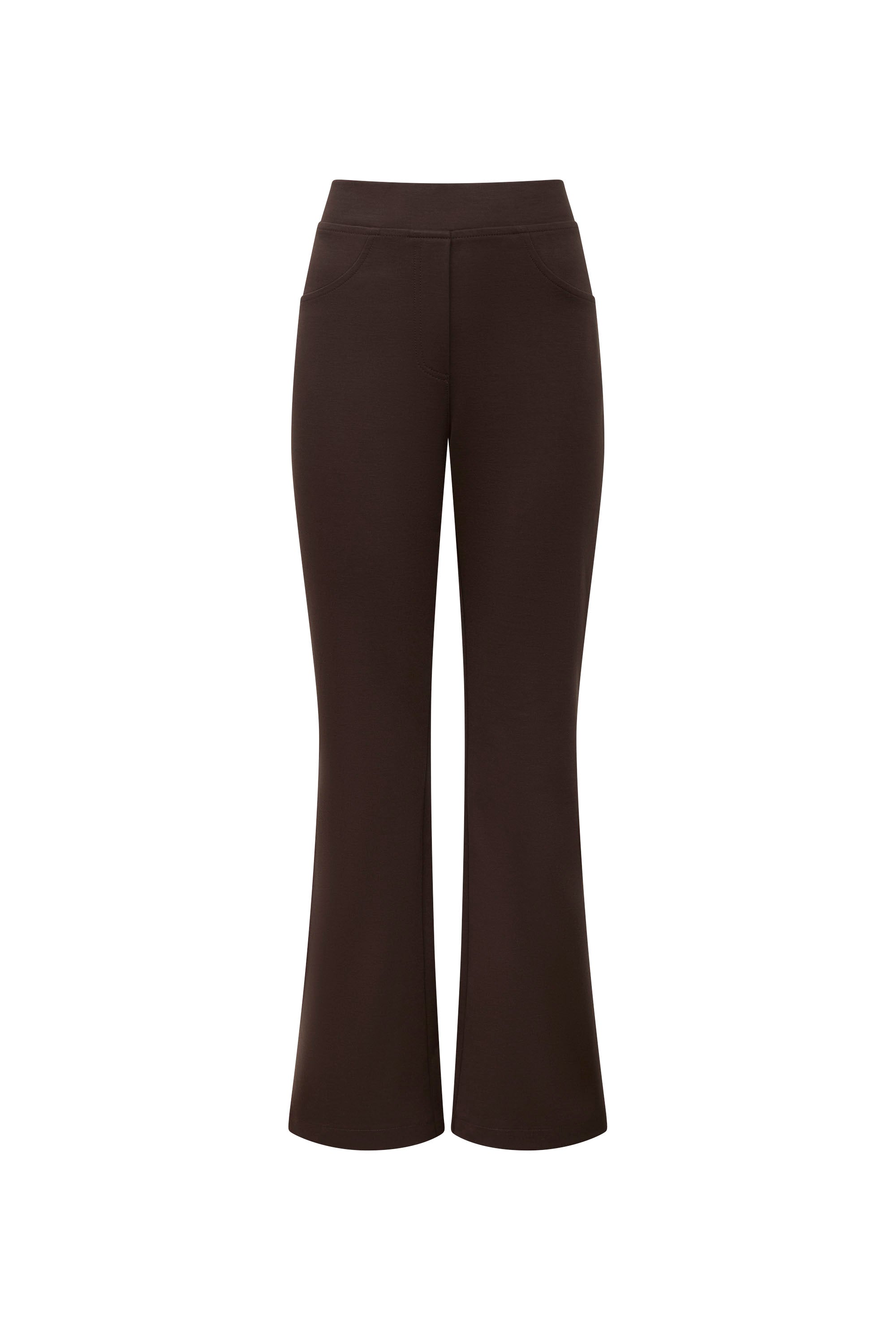 James Lakeland Women's Boot Leg Brown Trousers In Brown