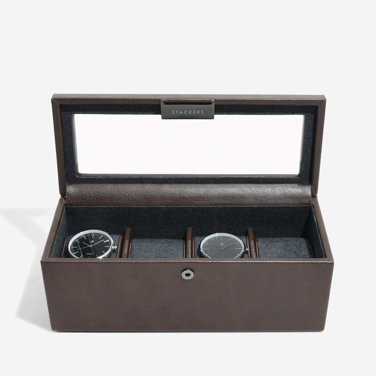 Stackers Men's  Four Piece Watch Box Brown In Brown