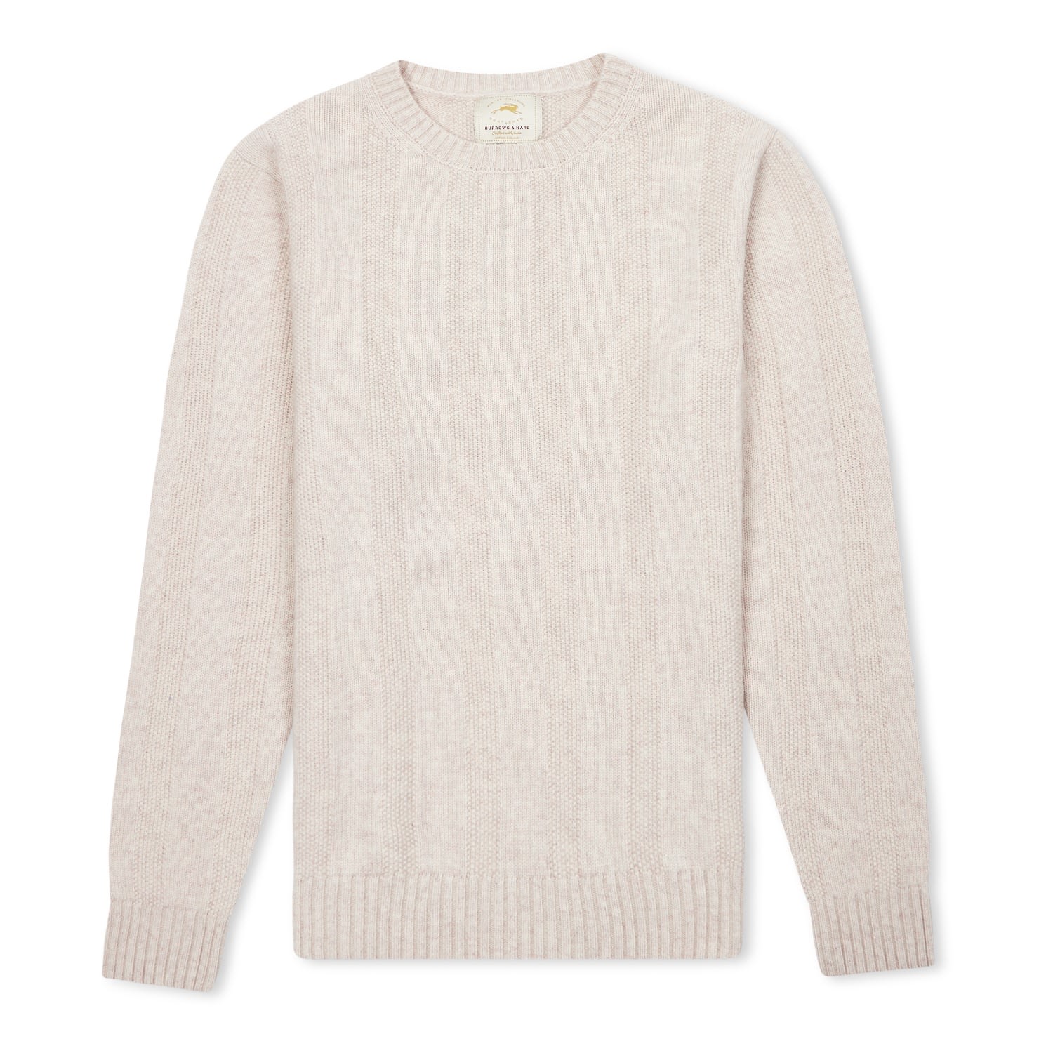 Men’s Neutrals Seed Stitch Jumper - Wheat Large Burrows & Hare