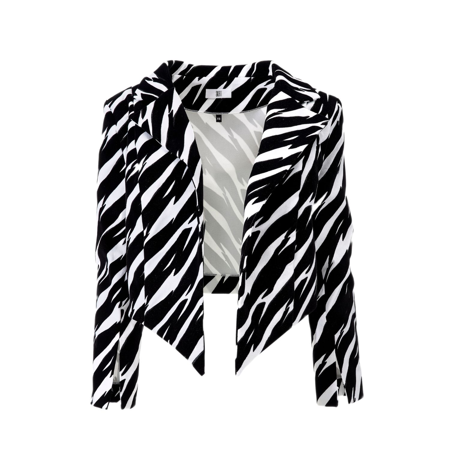 Women’s Black / White / Silver Gisella Zebra Printed Jacket Small Skrt