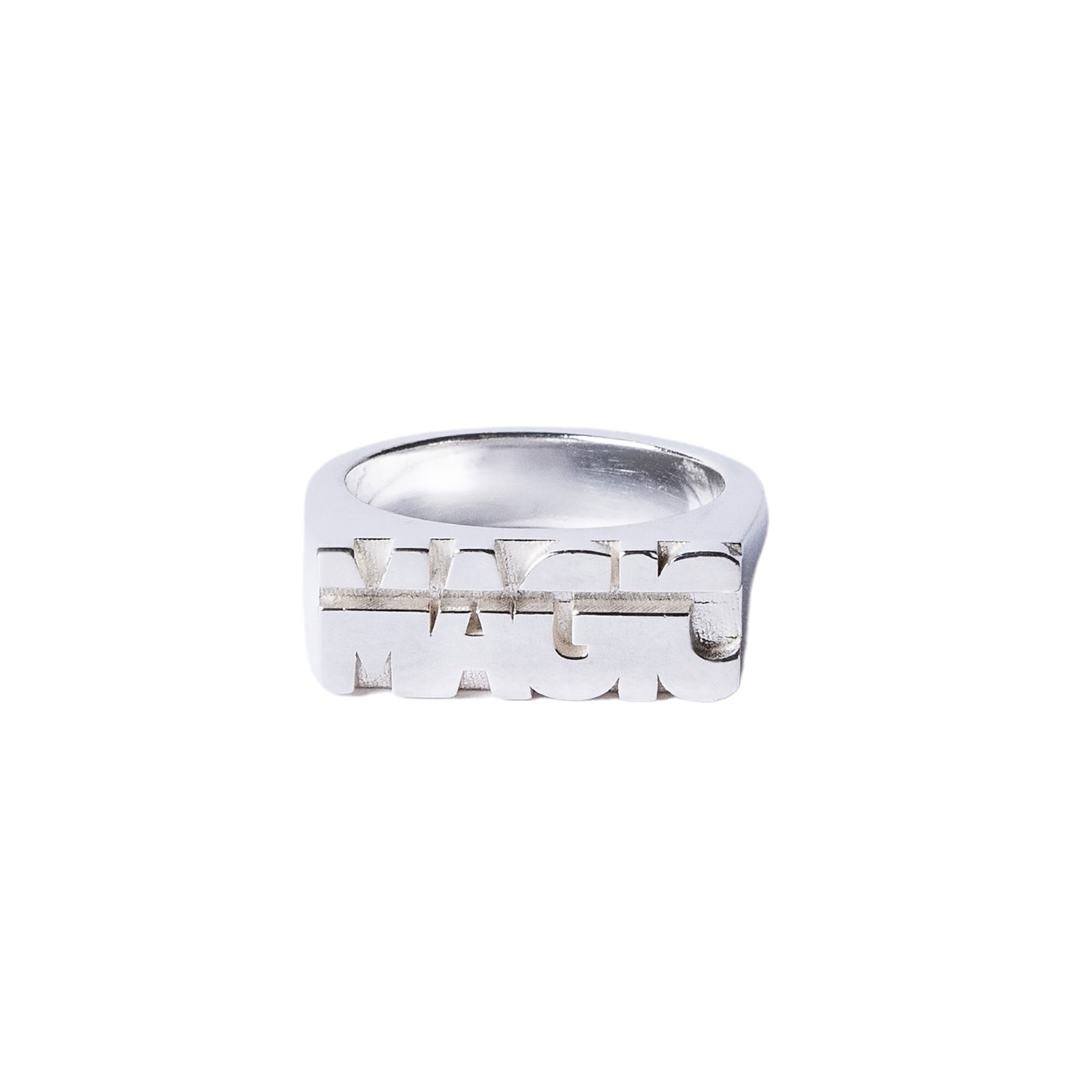 Men’s Silver Magic Motto Manifesto Ring Golden Horn Jewellery