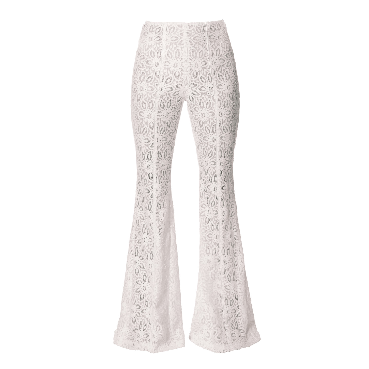 Aggi By Halewski Women's Adley Off White Lace Flared Pants In White