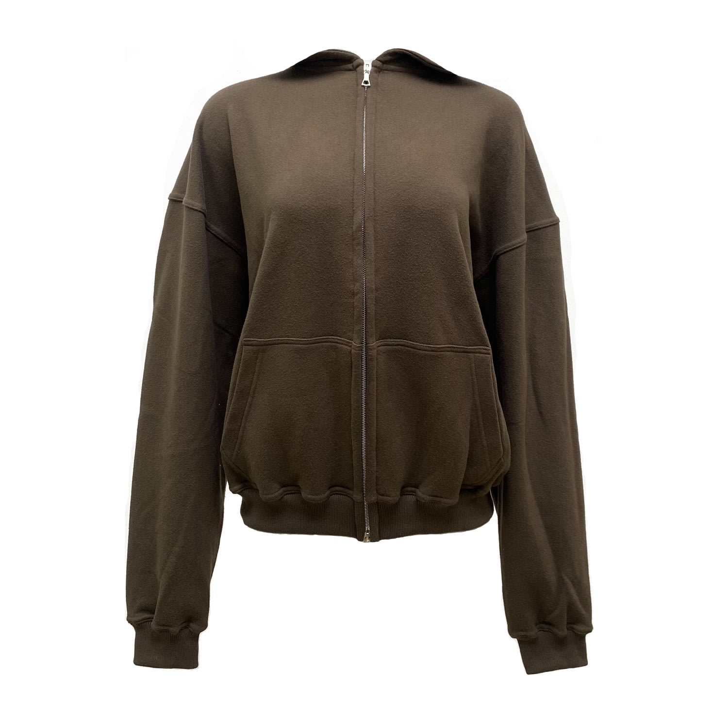 Earth Body Women's Ravena Cotton Cashmere Cropped Zipper Hoodie In Greeness In Green
