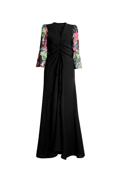 James Lakeland Women's Black Front Ruched Detail Maxi Dress