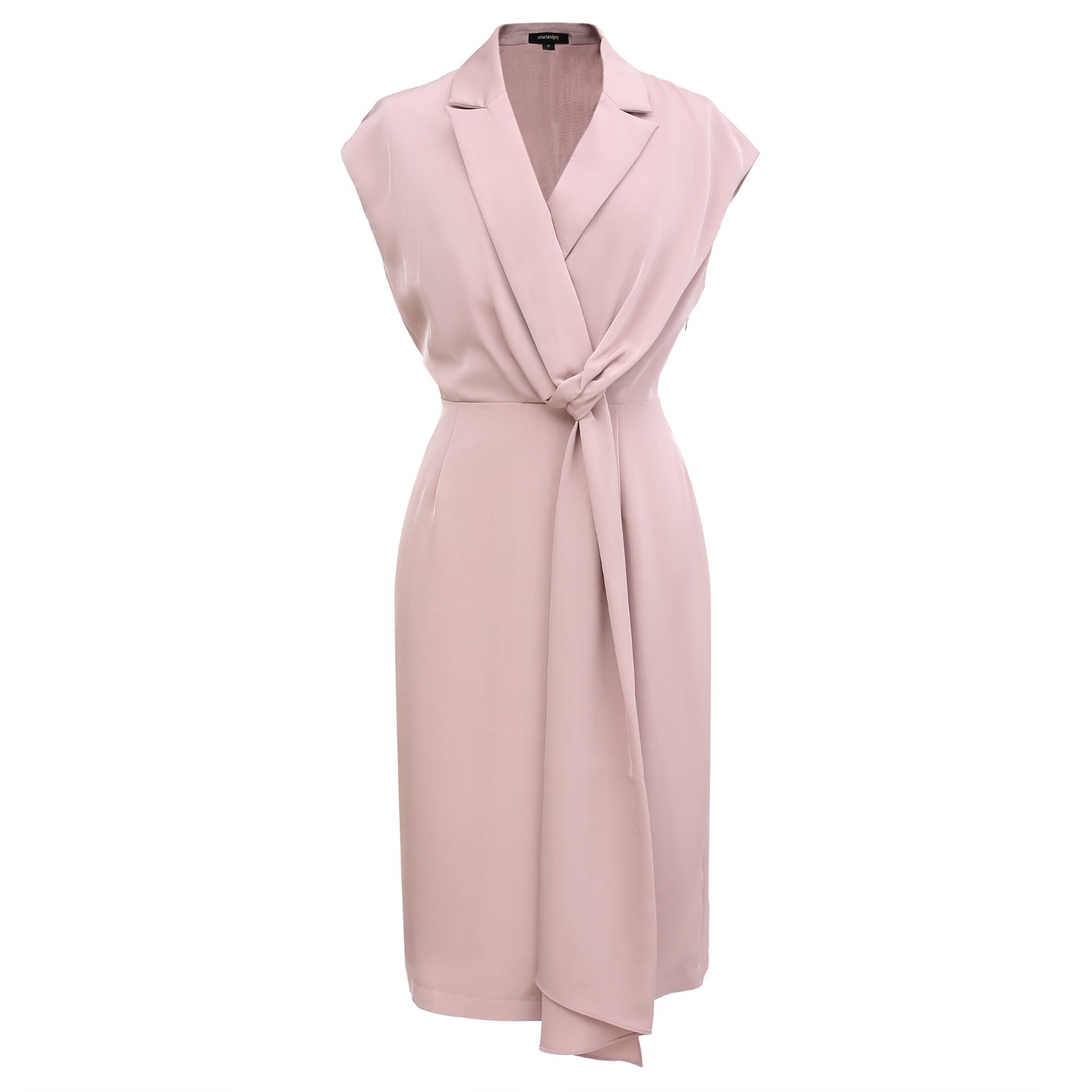 Smart And Joy Women's Pink / Purple Mat Satin Asymmetric Draped Panel Dress - Pink In Pink/purple