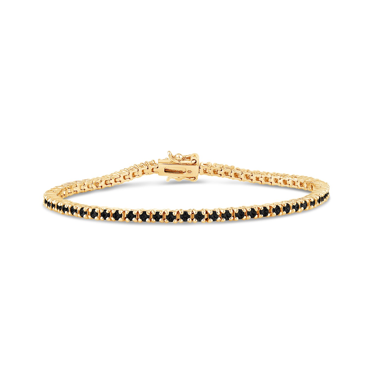 Sally Skoufis Men's Black / Gold Flirtation Bracelet With Man Made Lack Cz Diamond Stimulant In 18k Gold Vermeil In Multi