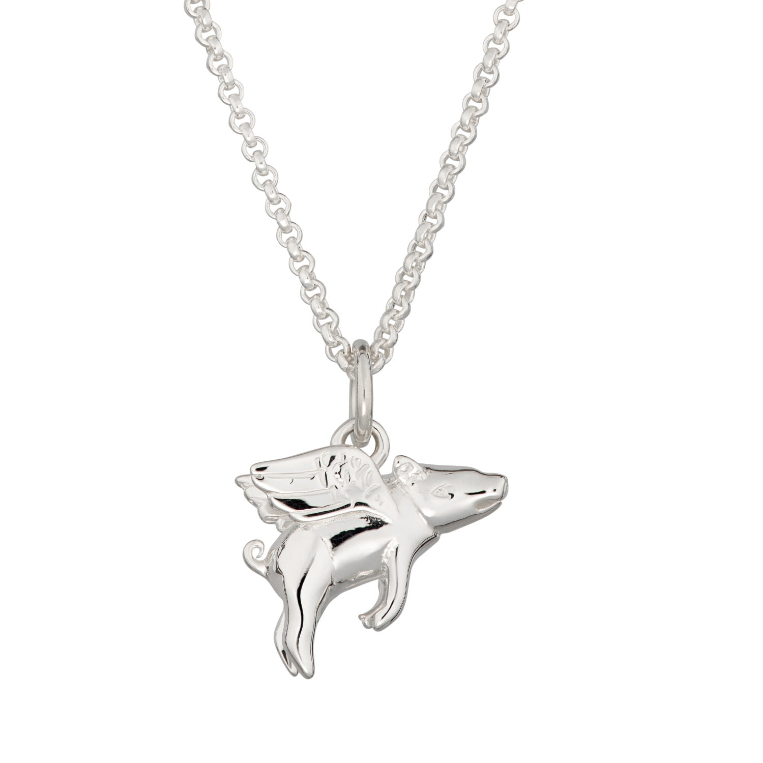 Women’s Silver Flying Pig Necklace Scream Pretty