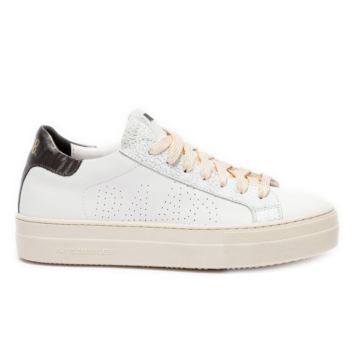P448 Thea Leather Sneaker In White