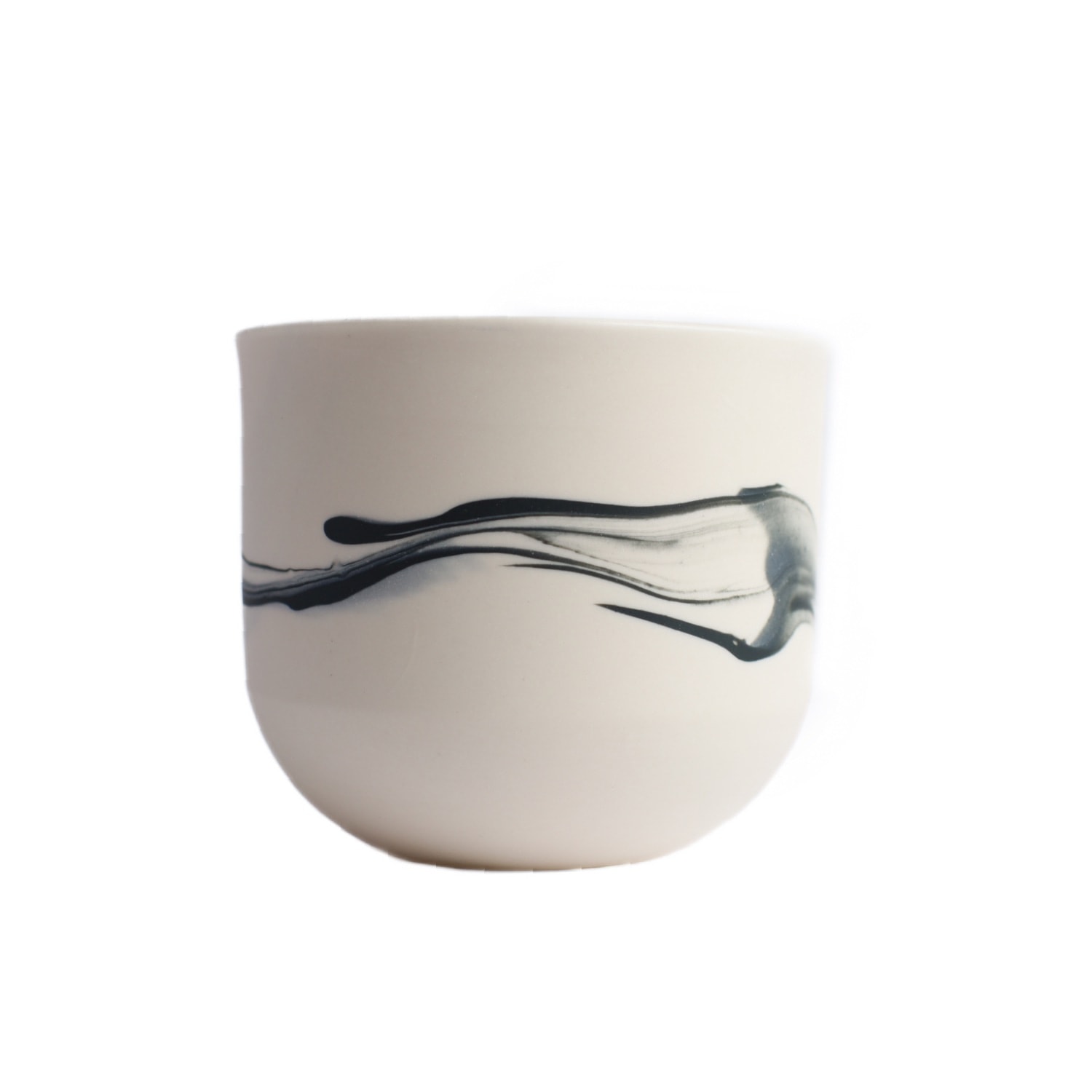 Black / White Marbled Candle Holder - Black On White One Size Michelle Williams Ceramics