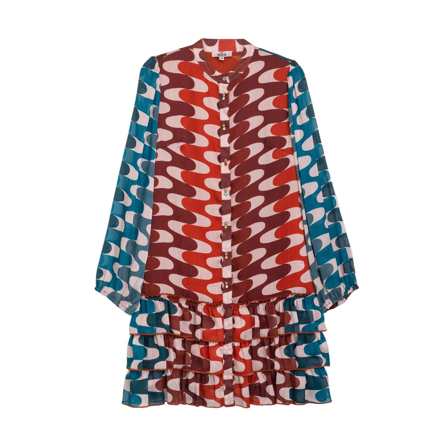 Niza Women's Mini Dress With Ruffles Multicolour