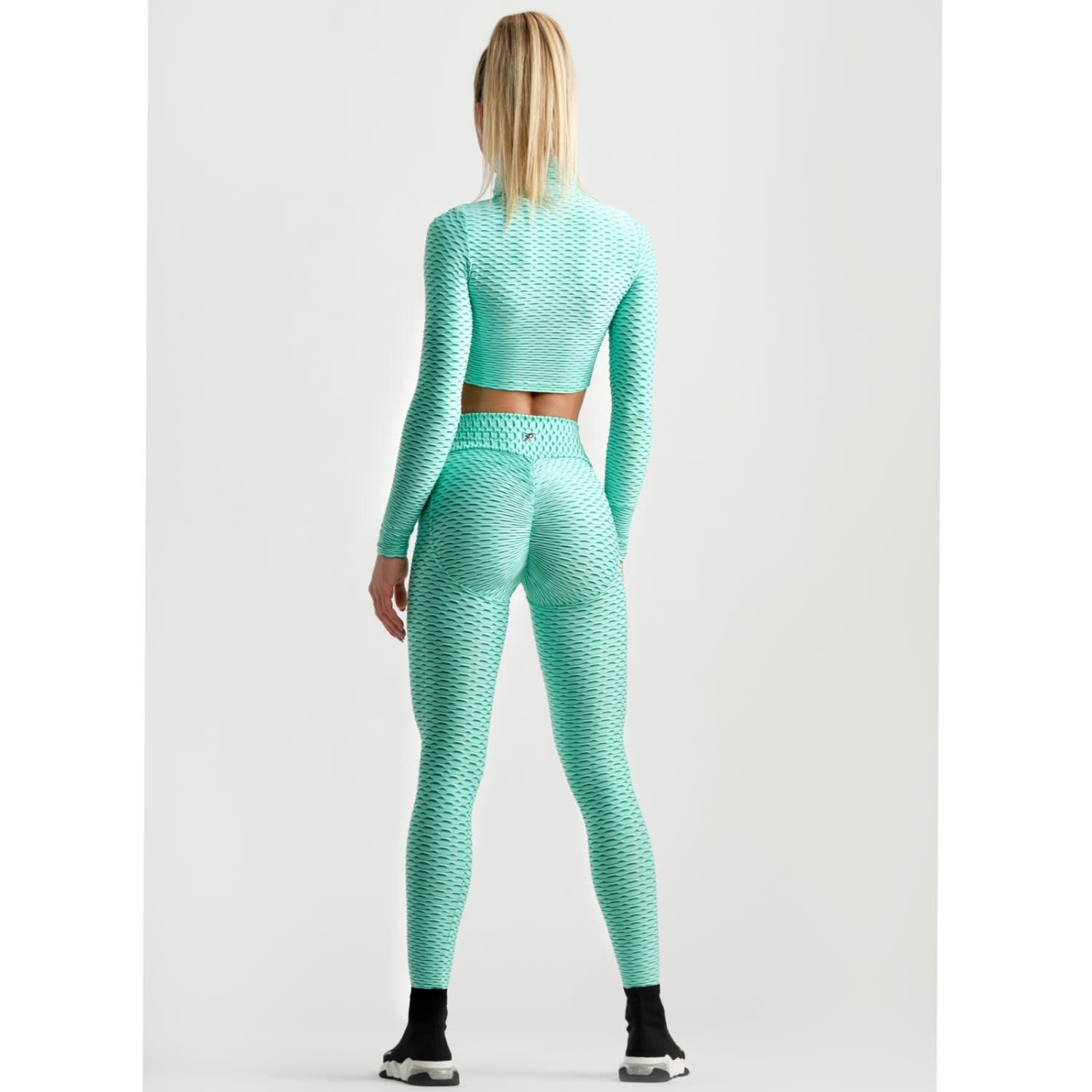 Top and Women's Sportswear Leggings in mint green microfiber with