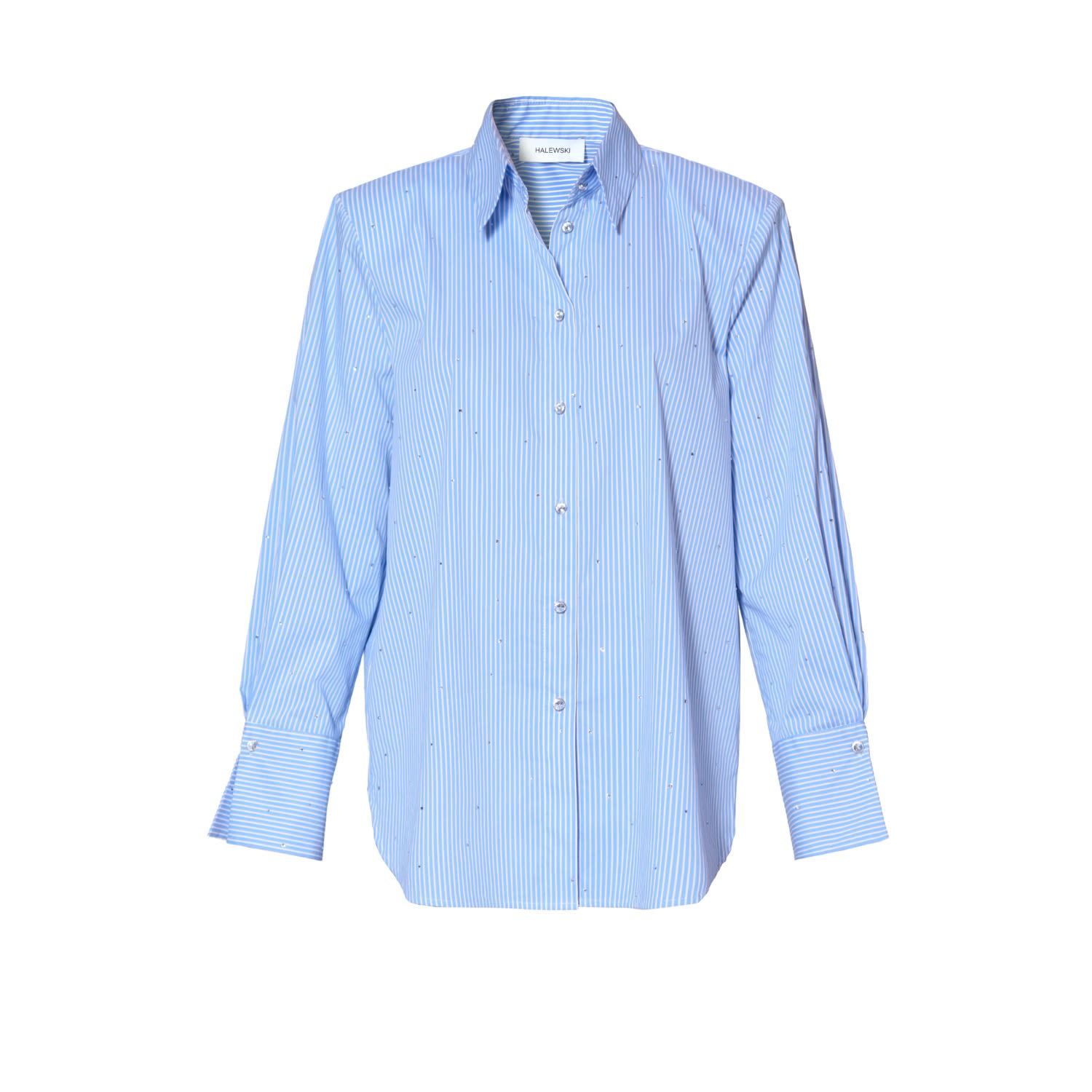 Aggi By Halewski Women's Irma Light Blue Oversized Shirt With Jest