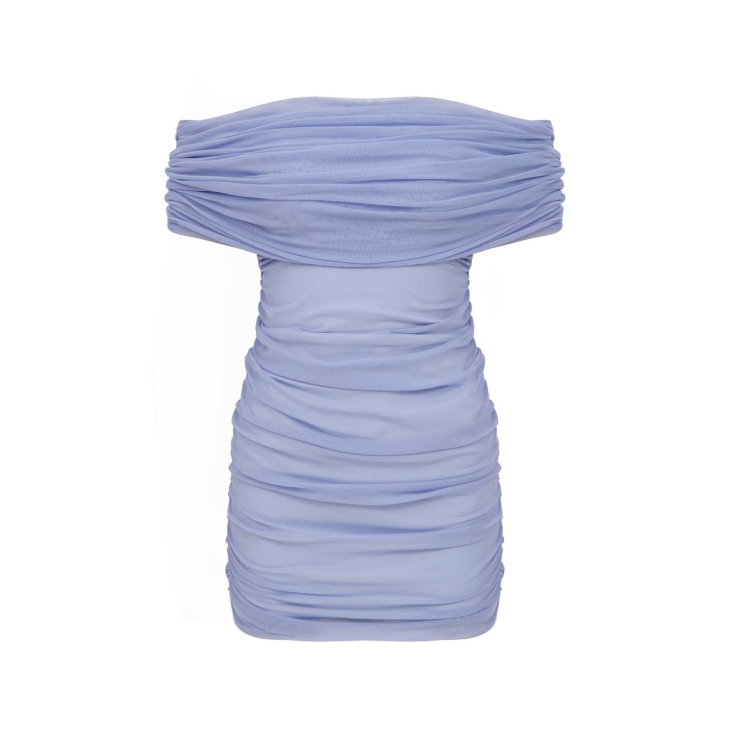 Women's Sheer Dress - Fitted Sheer-Look Mini Dress With Inner Lining - Bluebell | Large | Thisisu Collection