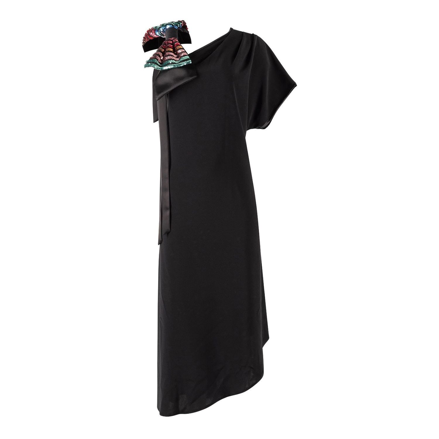 Monessa Joan Women's Black Croia Dress With Solas Bow