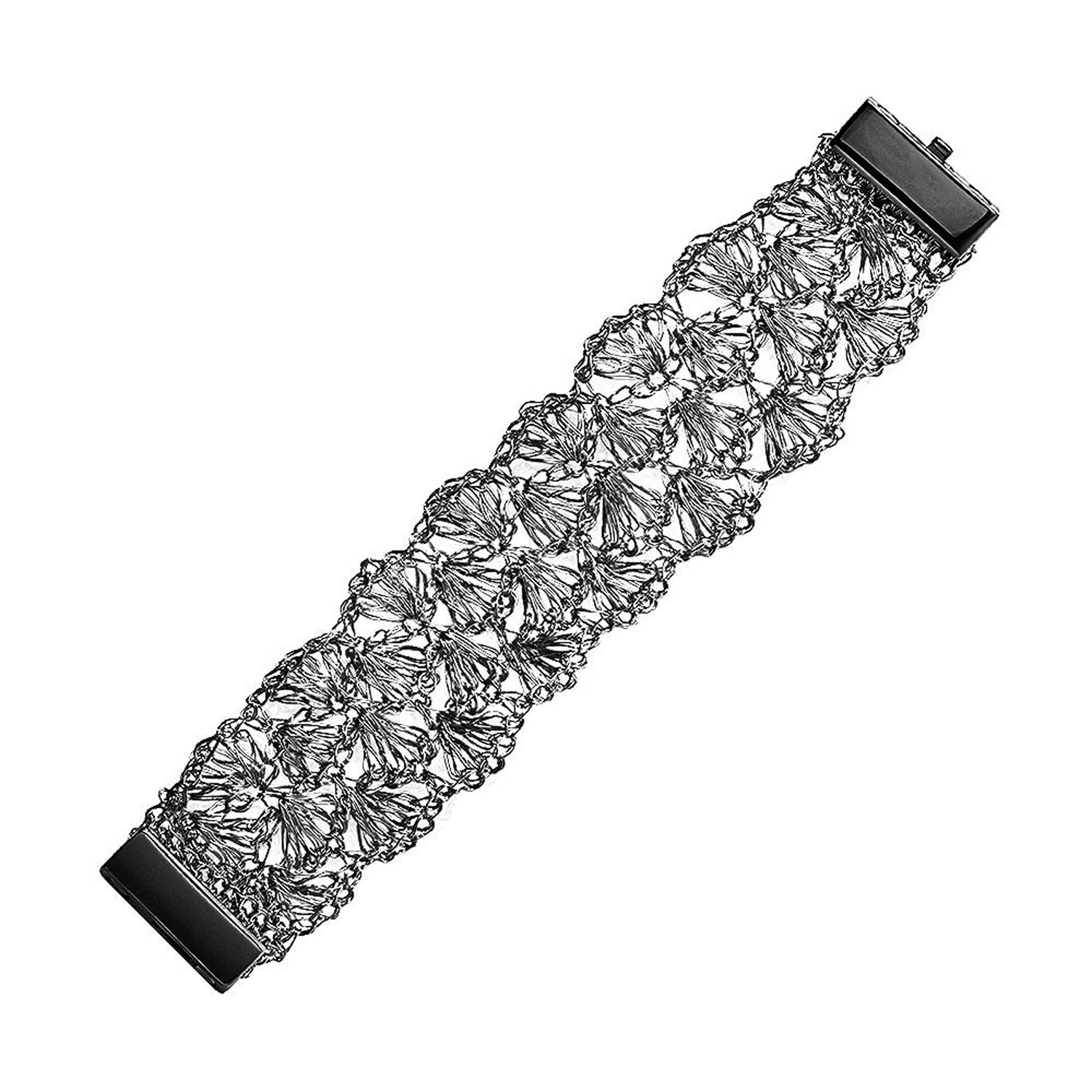 Women’s Grey All Gun Metal Shells Handmade Bracelet Lavish by Tricia Milaneze