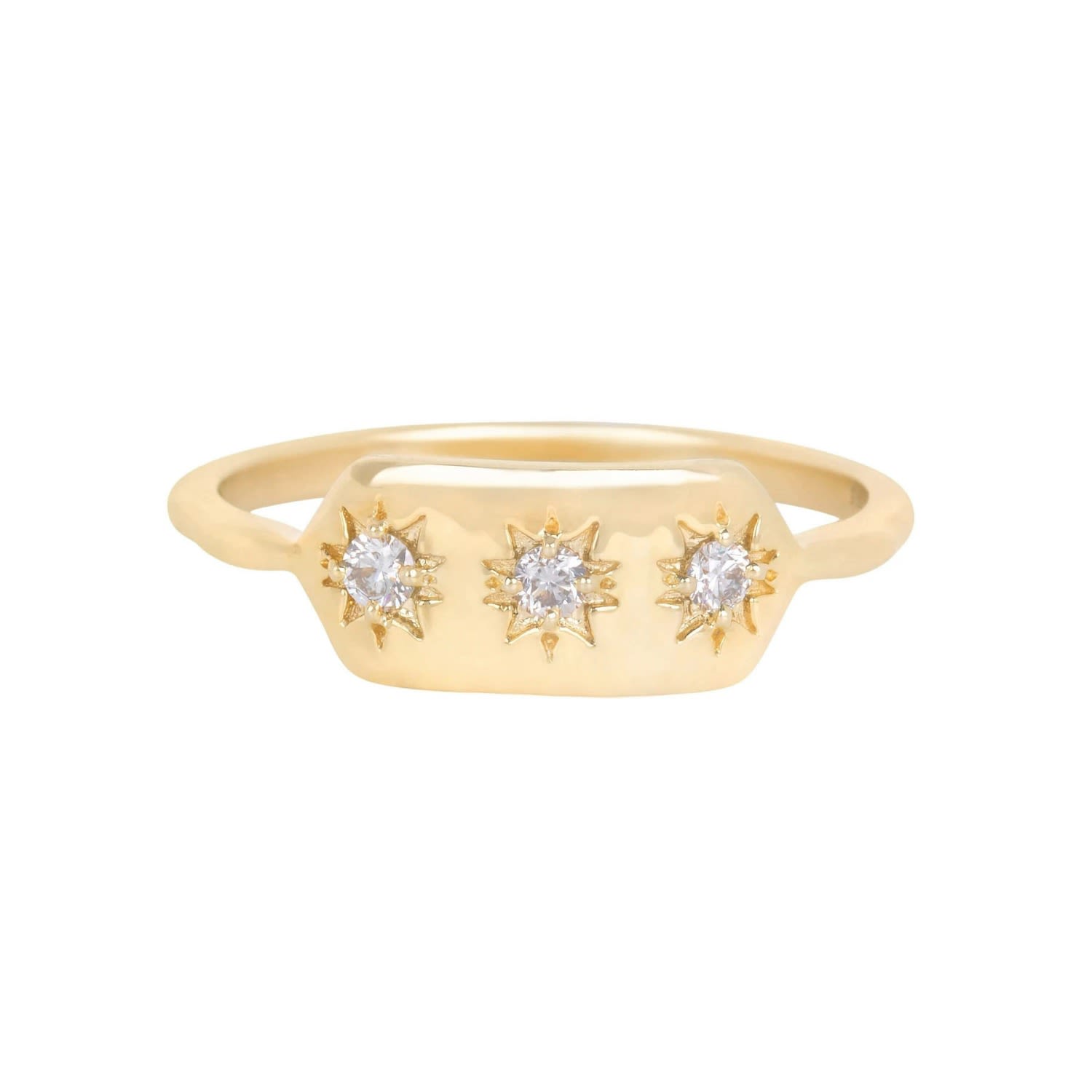 Zohreh V. Jewellery Women's Diamond Starburst Ring 9k Gold In Gold