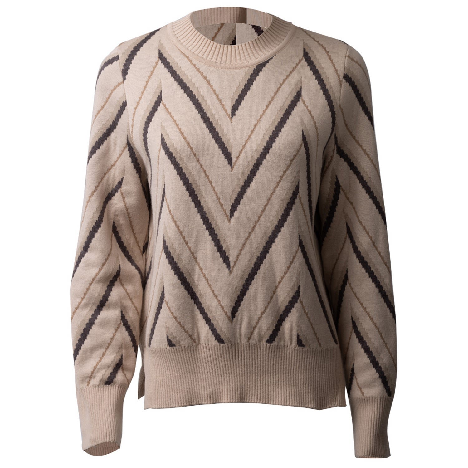25 Union Women's Neutrals A Free-style Round Neck Sweater Smereka With An Ornament Cream In White