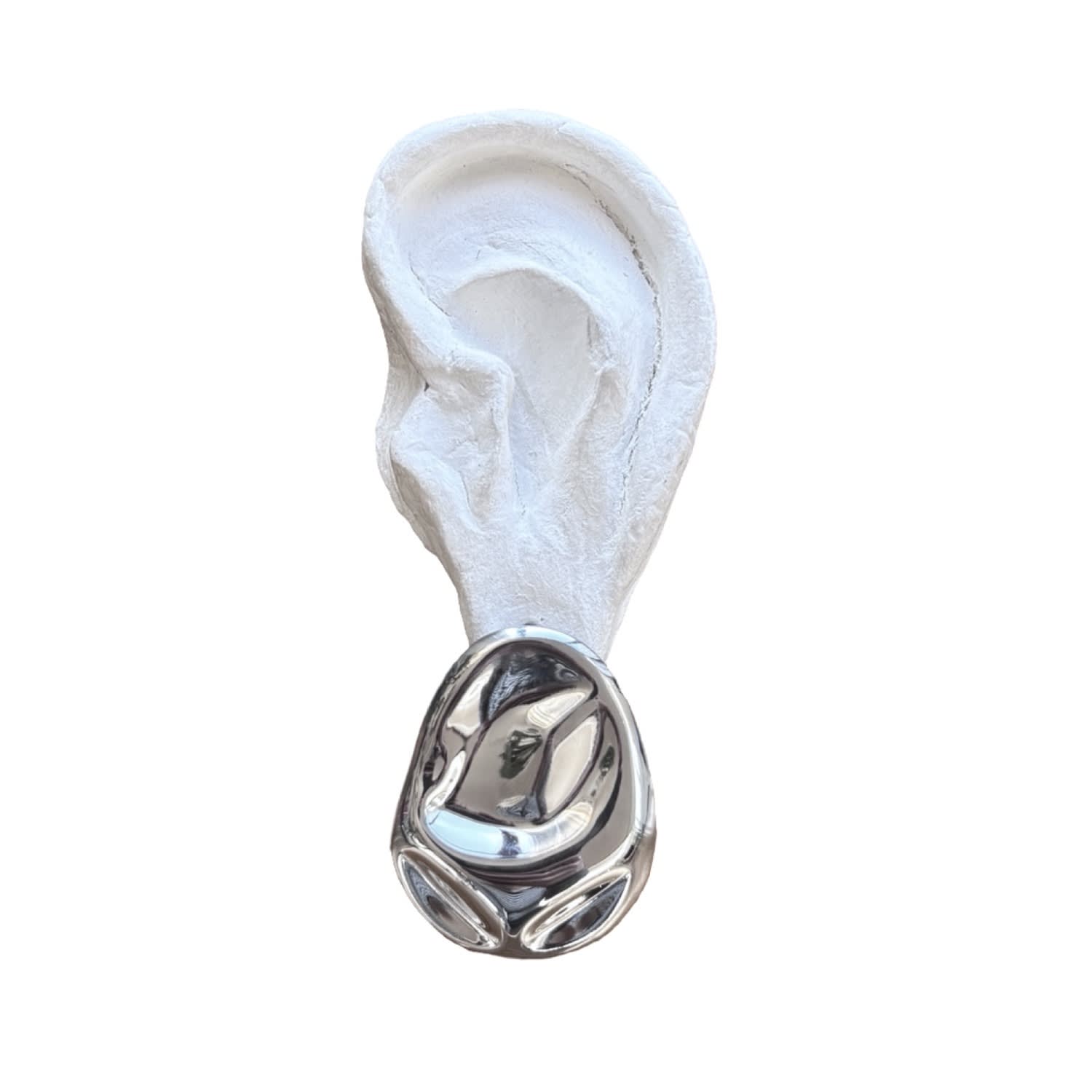 London Atelier Byproduct Women's Silver Big Geometric Oval Earrings
