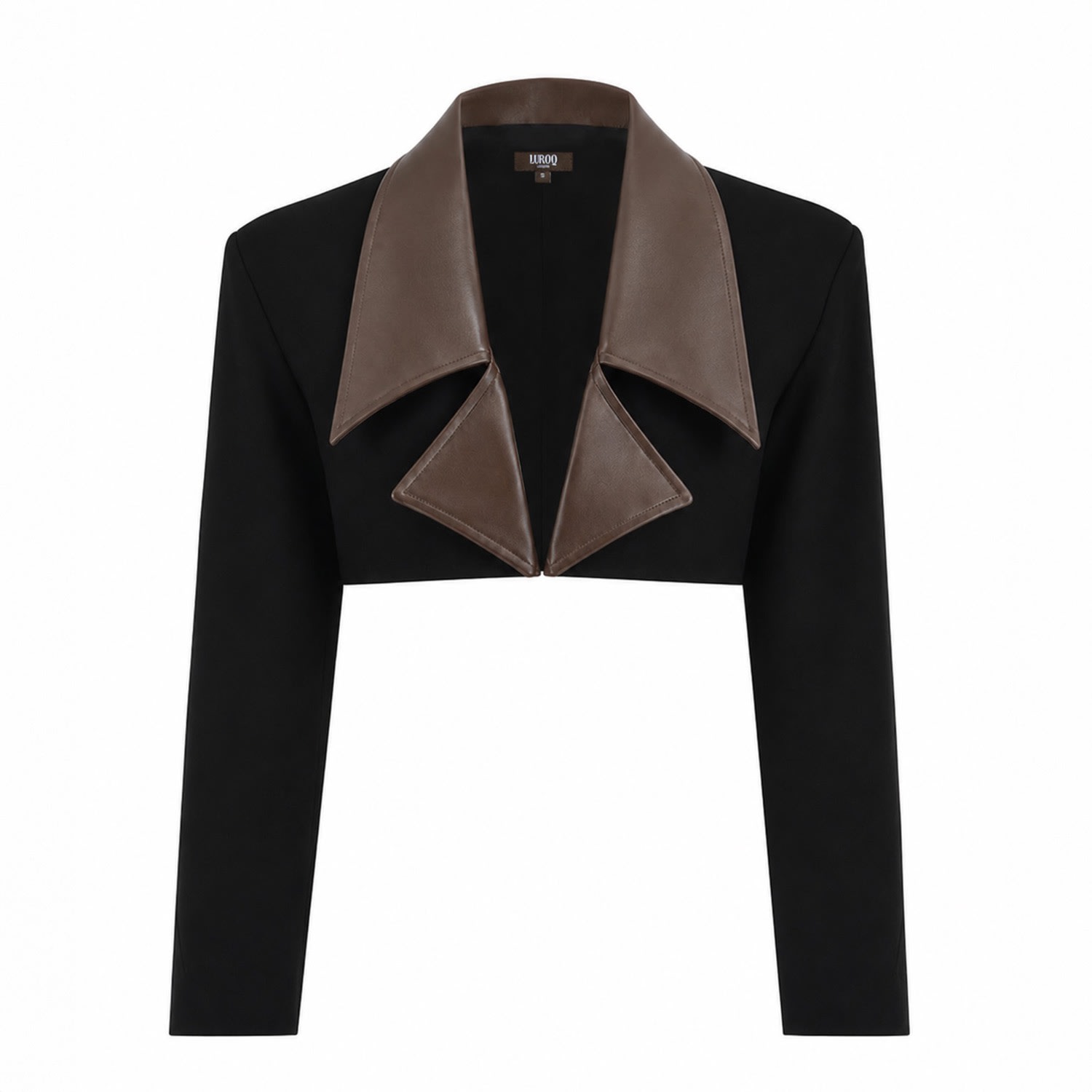Women's Black / Brown Cropped Frame Blazer | Extra Small | Luroq London