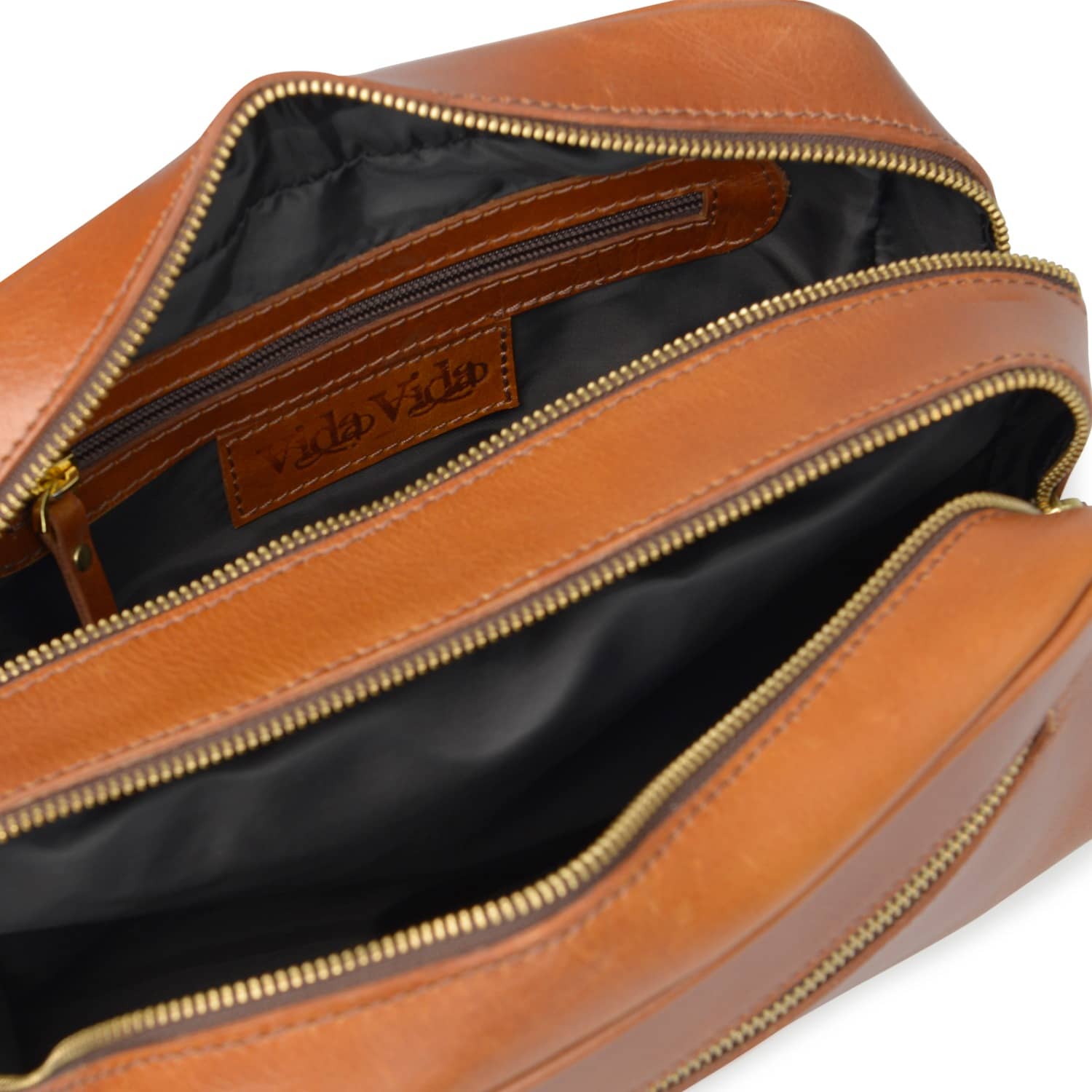Brown Small Leather Wash Bag — High On Leather