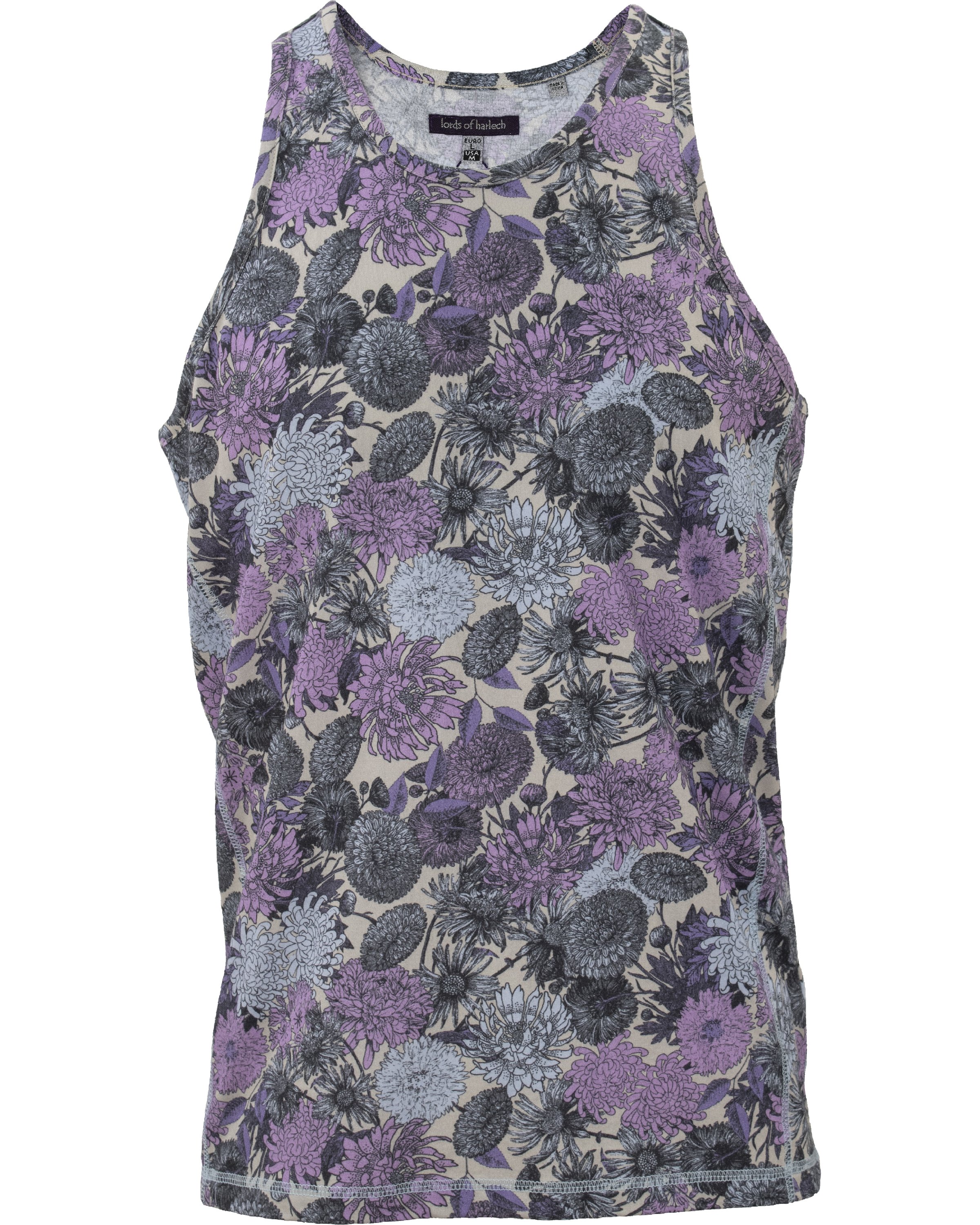 Men’s Pink / Purple Tedford Tank Mums Floral Lavender XXL Lords of Harlech